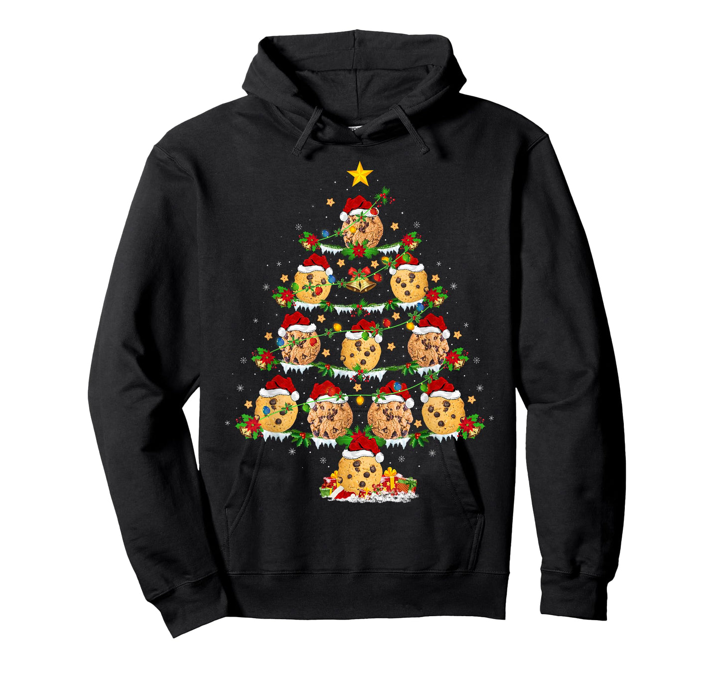 Cookie Biscuit Christmas Tree Lights Funny Cookies Xmas T-Shirt