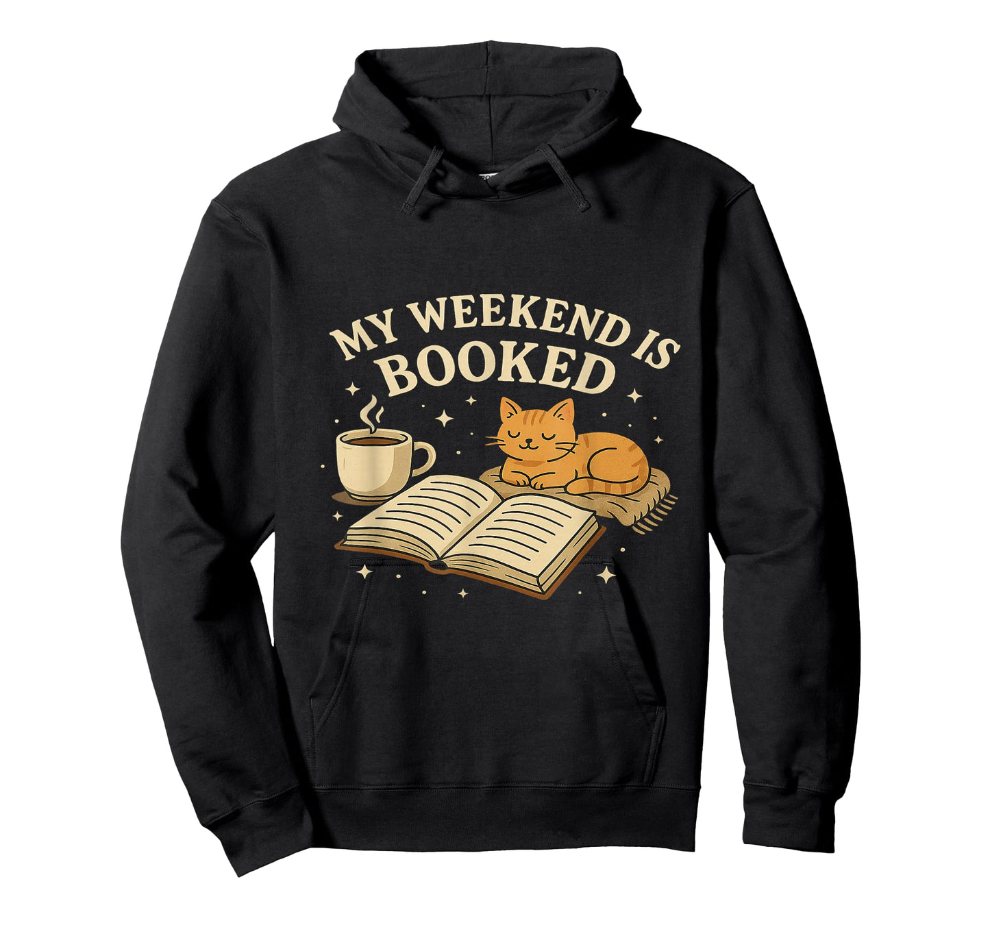 My Weekend Is Booked Cozy Cat Book Reader Design T-Shirt