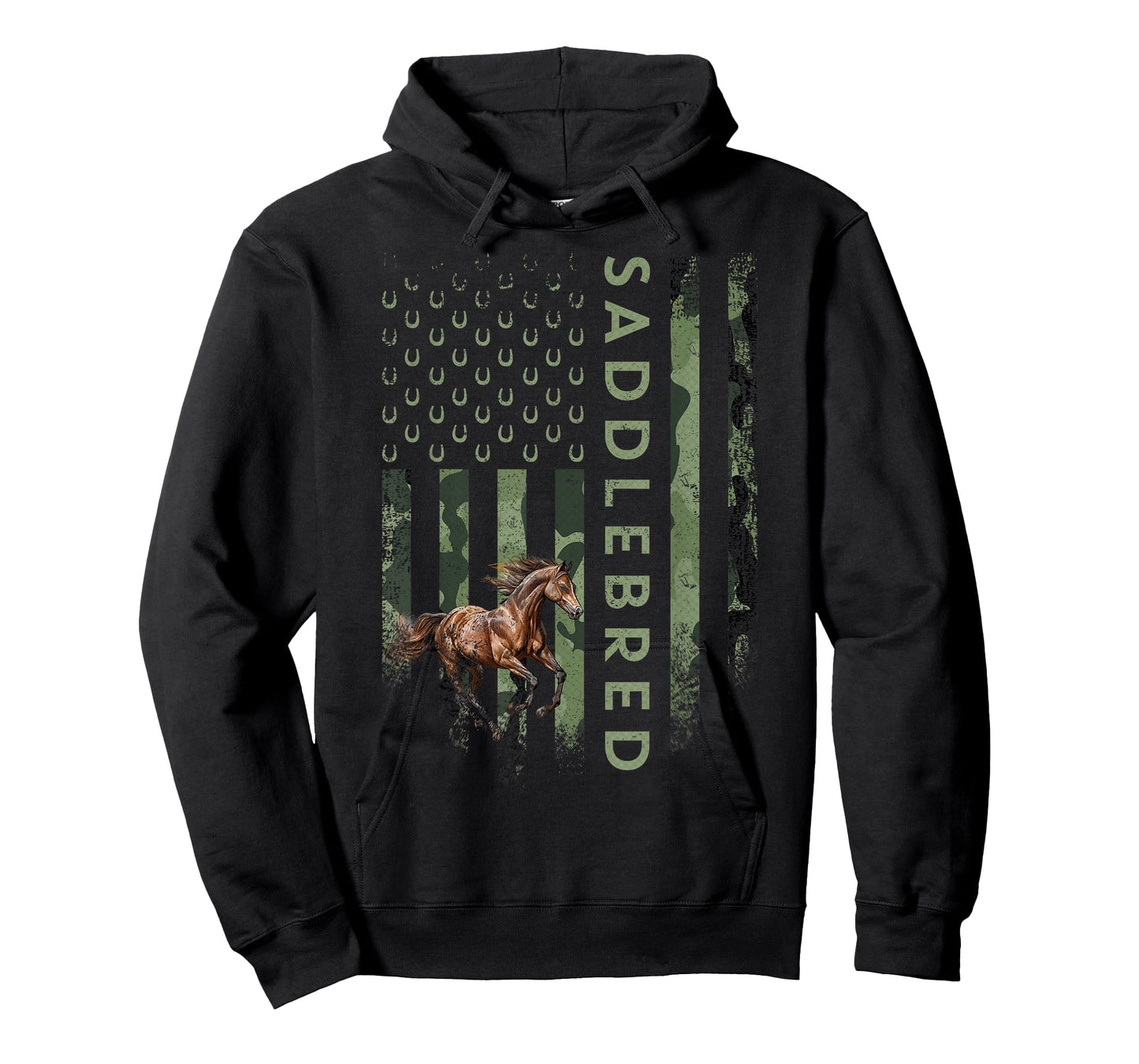 USA Camouflage American Saddlebred Horse, Horseback Riding T-Shirt
