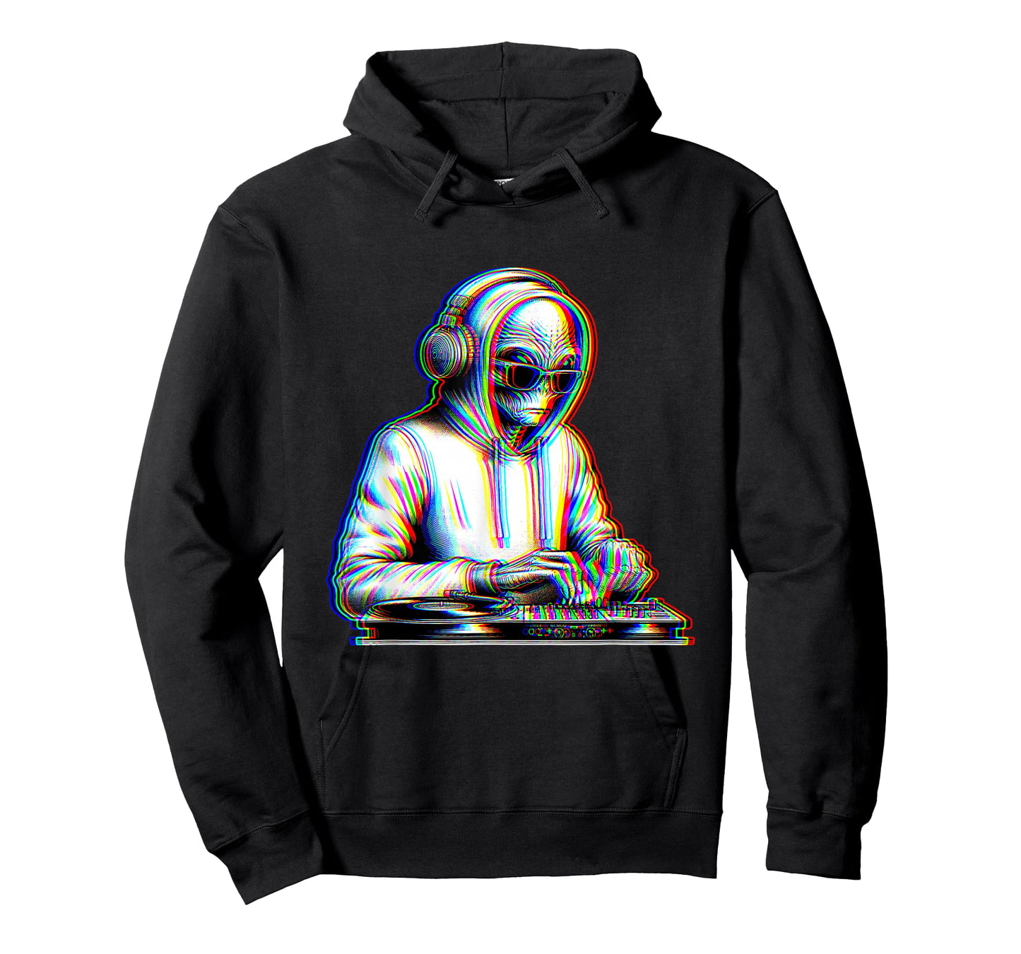 Trippy Alien Dj Rave Festival Optical Illusion EDM Music Ufo T-Shirt