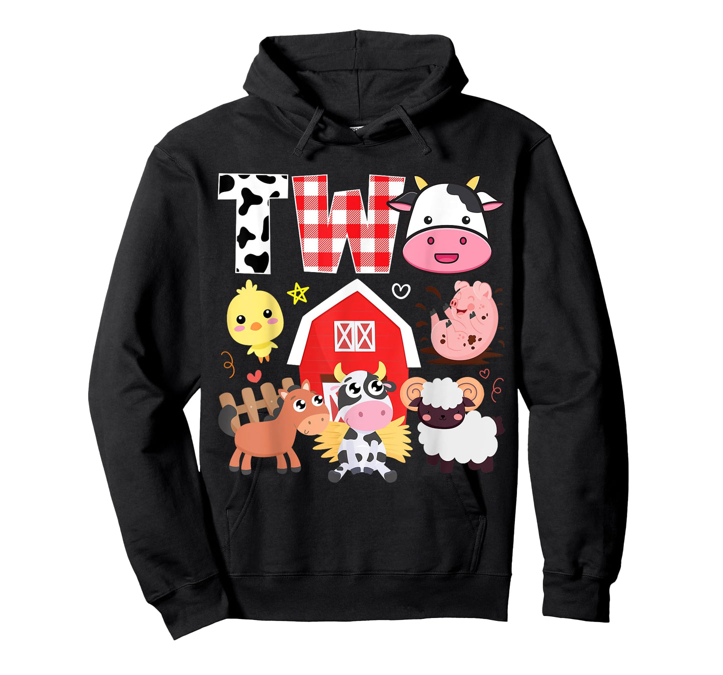2nd Birthday Two Year Old Farm Theme Animals Birthday Party T-Shirt