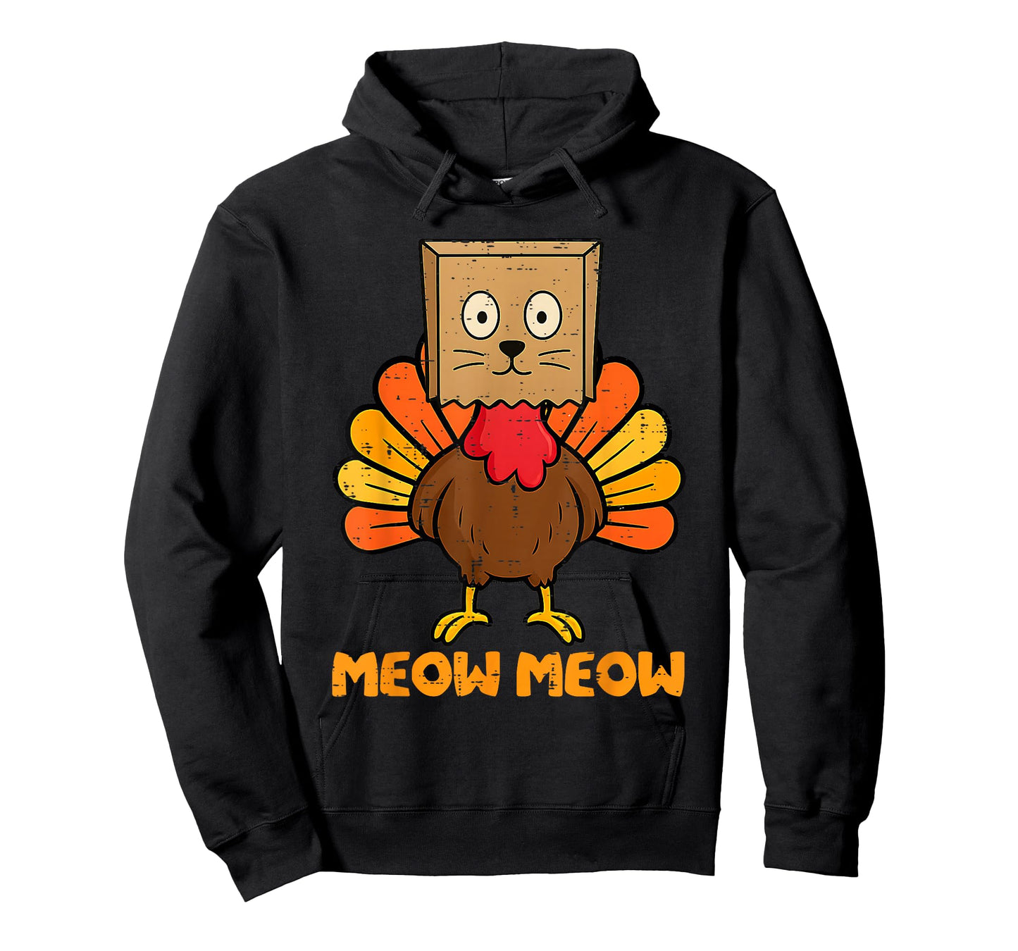 Turkey Cat Meow Funny Thanksgiving Men Women Boy Girl Kids T-Shirt