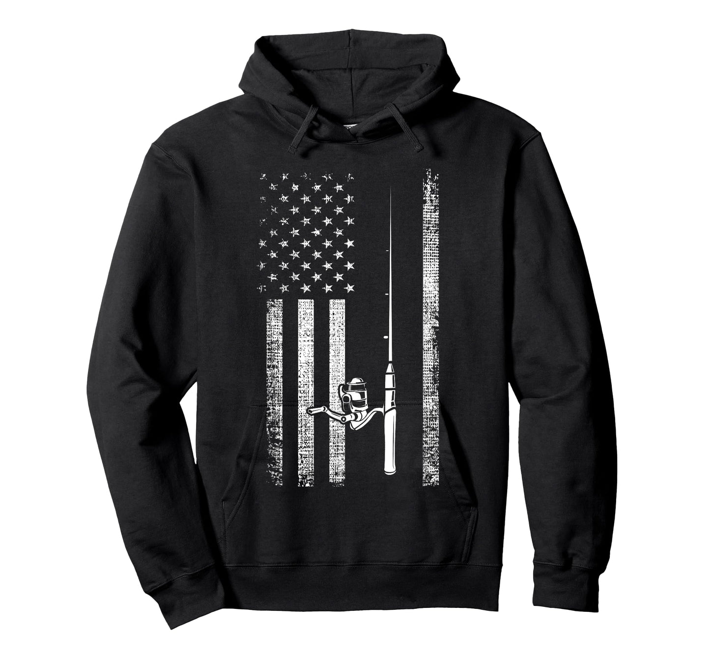 Patriotic American Men Fisherman Hobby USA Flag Fishing T-Shirt