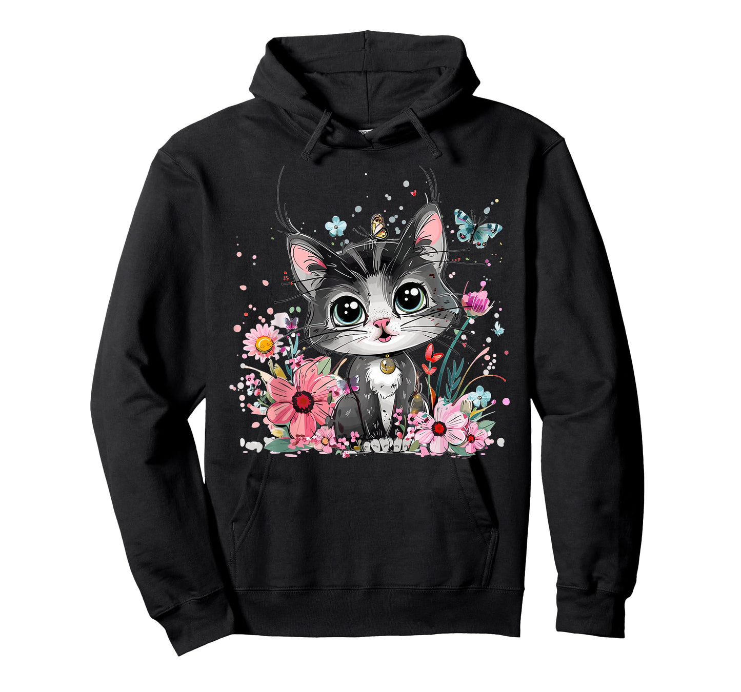 Cute Cat With Flowers I Kids Cat T-Shirt