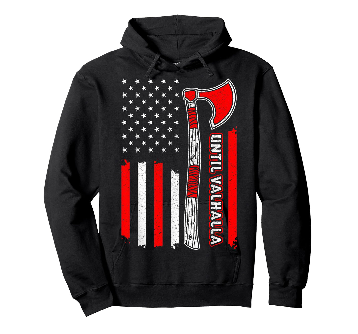 Until Valhalla American Flag – Norse Viking T-Shirt