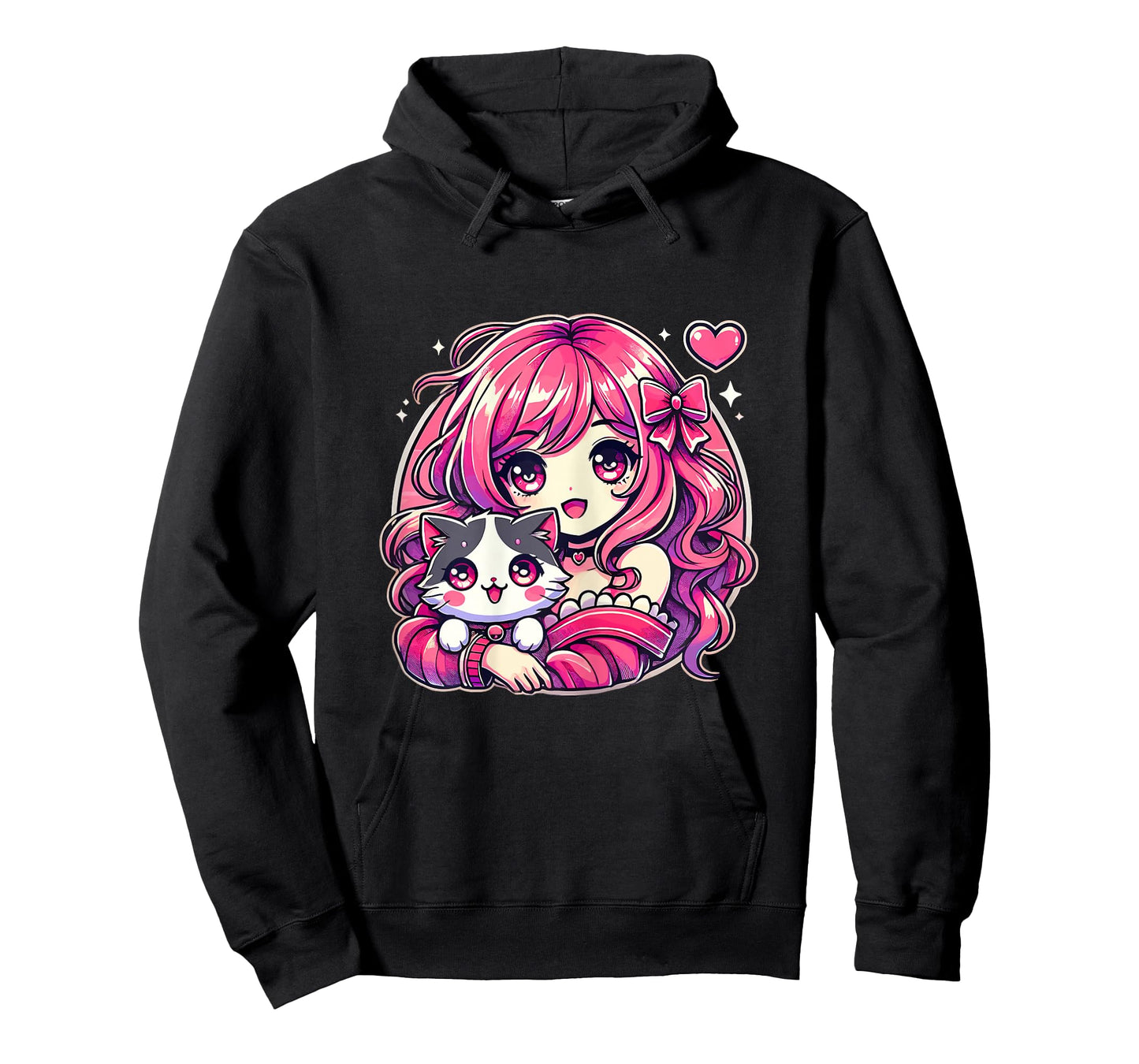 Anime Girl and Cat Kawaii Manga Girl T-Shirt