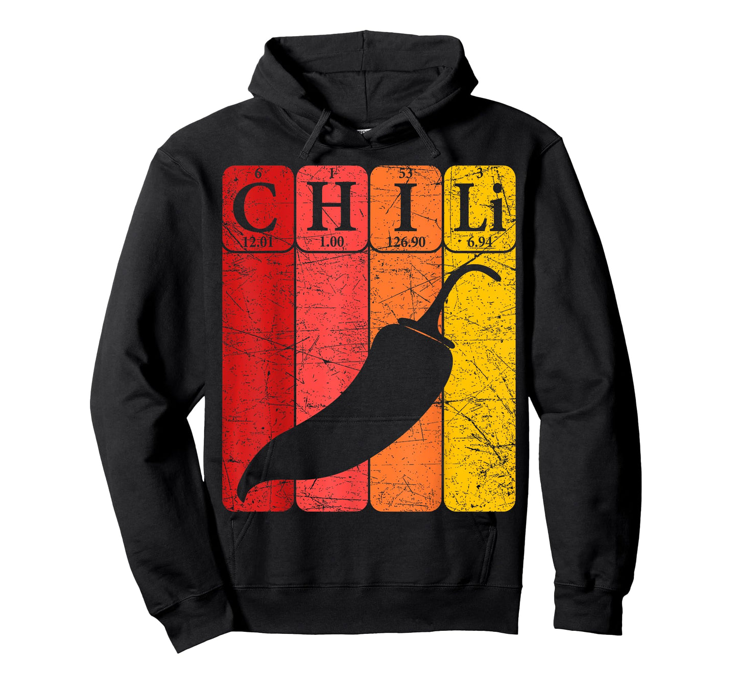 Chili Periodic Table Elements Chili Pepper Spicy Food Retro T-Shirt