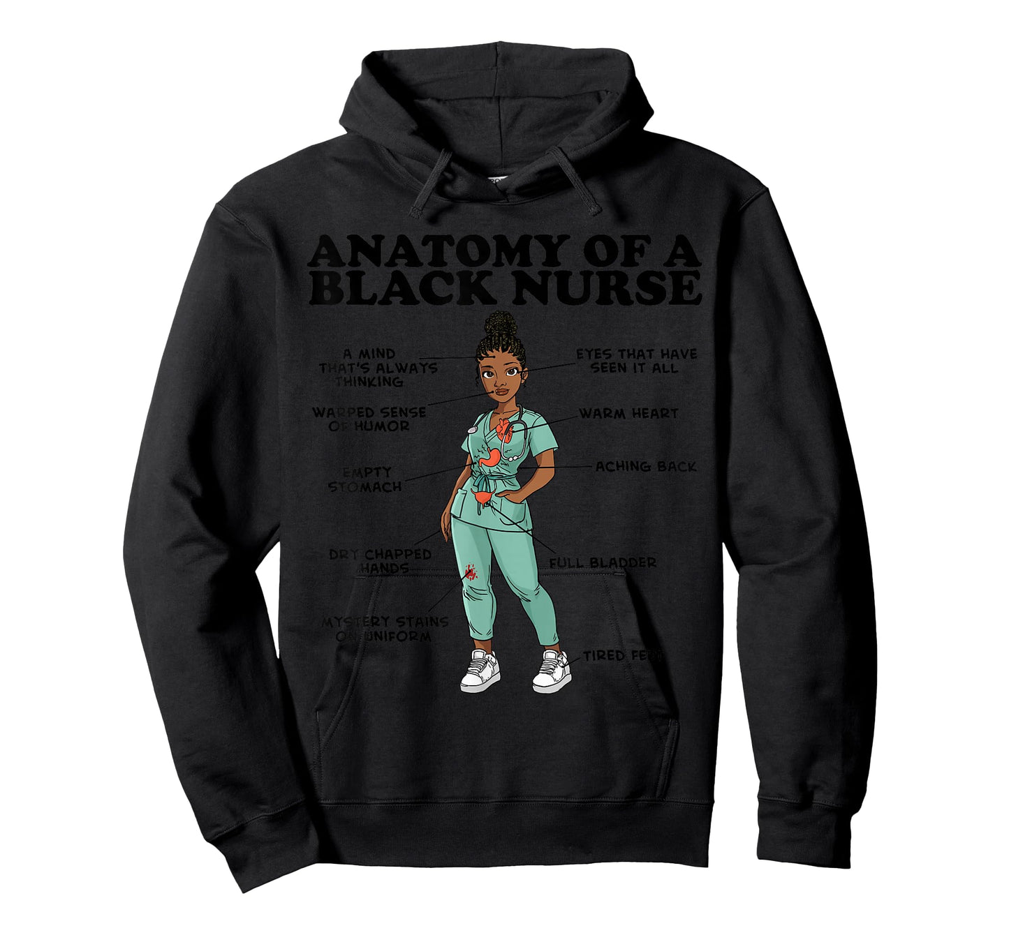 Anatomy of a Black Nurse T-Shirt