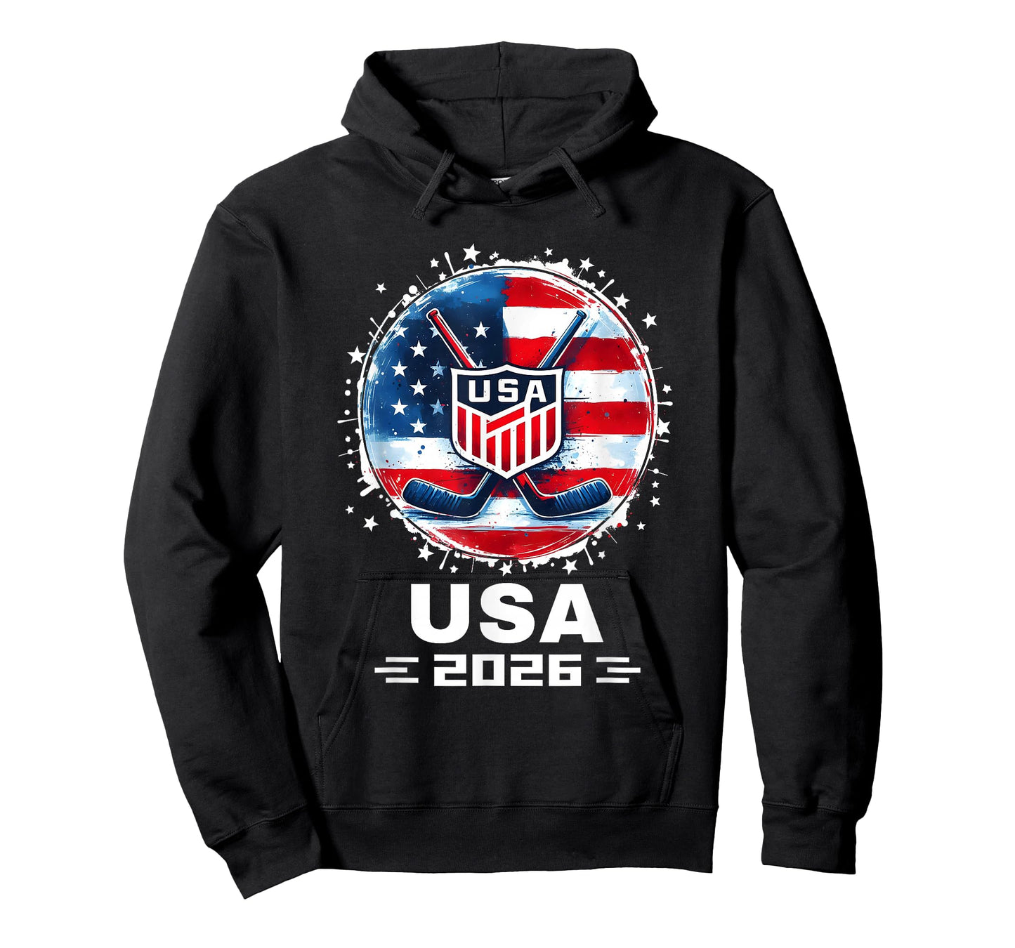 Hockey USA Go USA Team Tshirt USA Flag 2026 Hockey T-Shirt