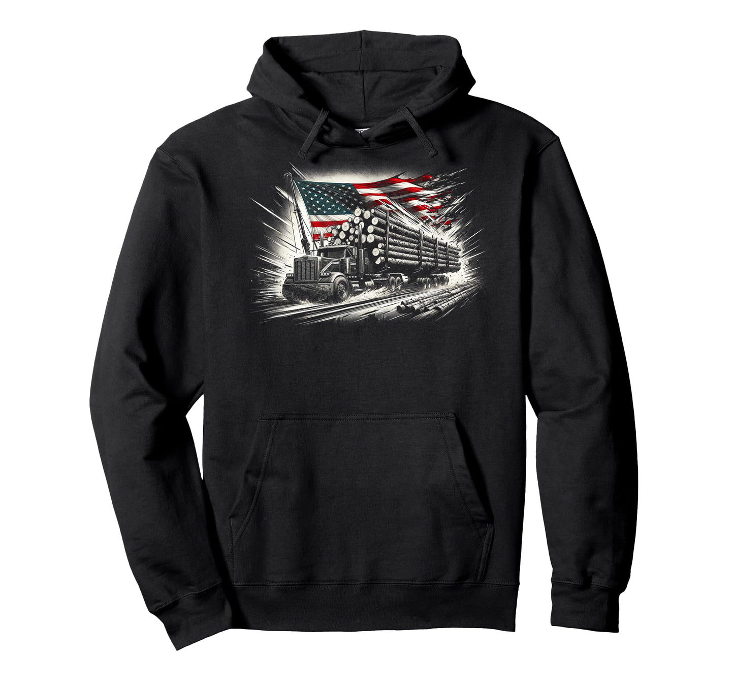 Vintage Logger with American Flag Logging/Carpenter T-Shirt