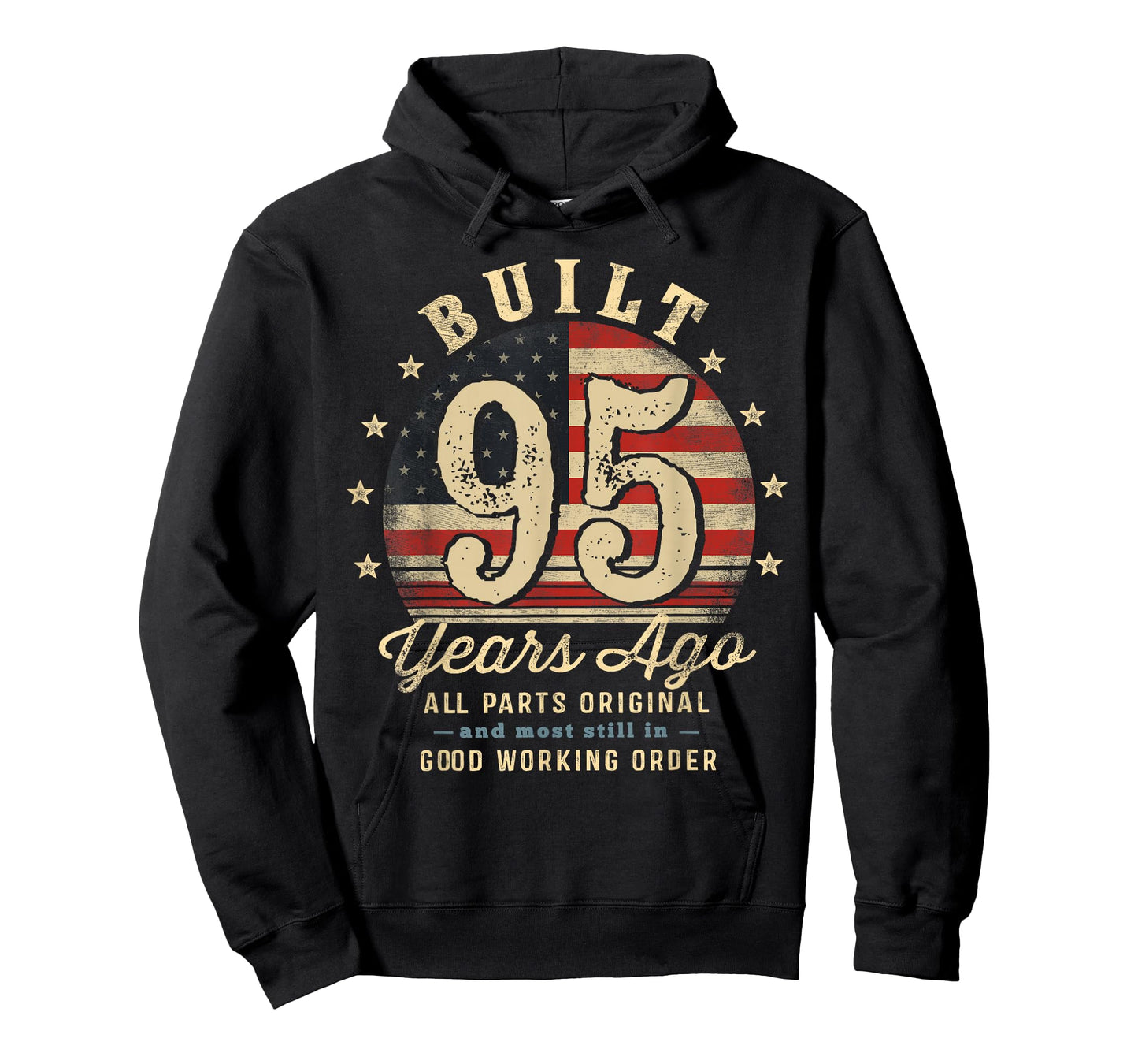 Built 95 Years Ago Funny 95th Birthday USA Flag T-Shirt
