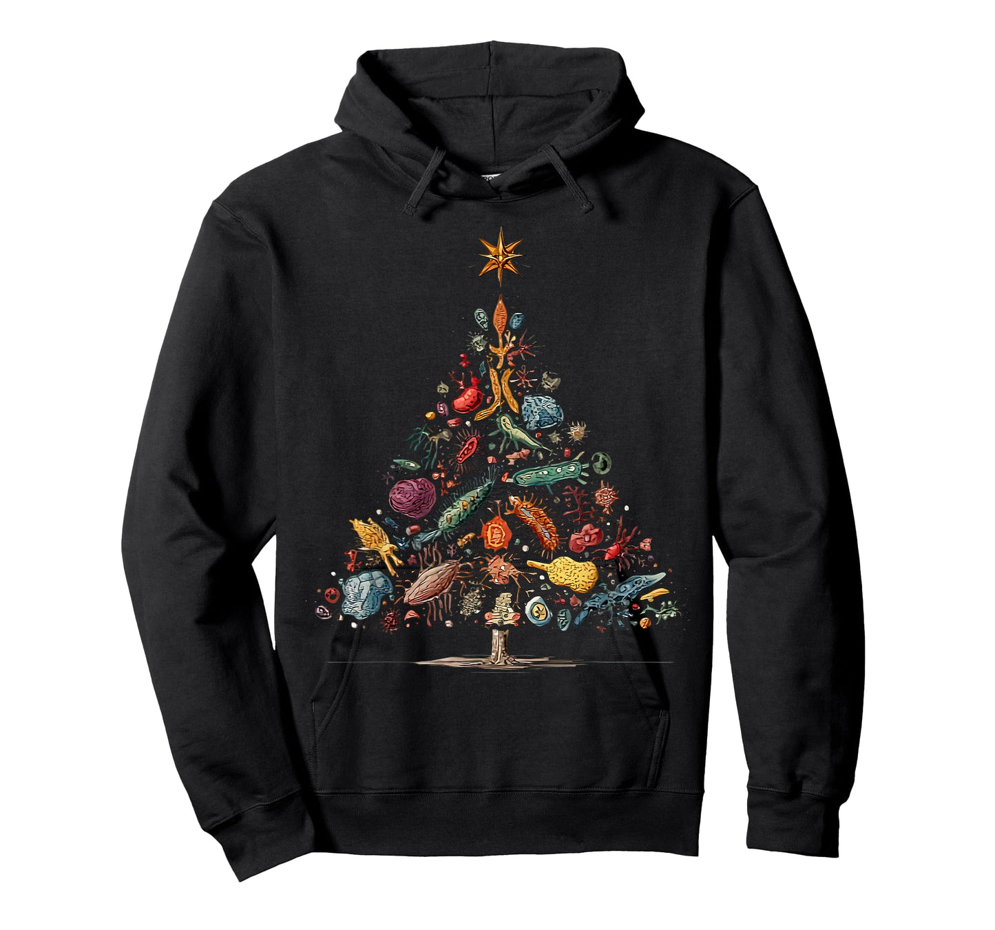 Biology Bacteria Christmas Tree Scientist Science Teacher T-Shirt