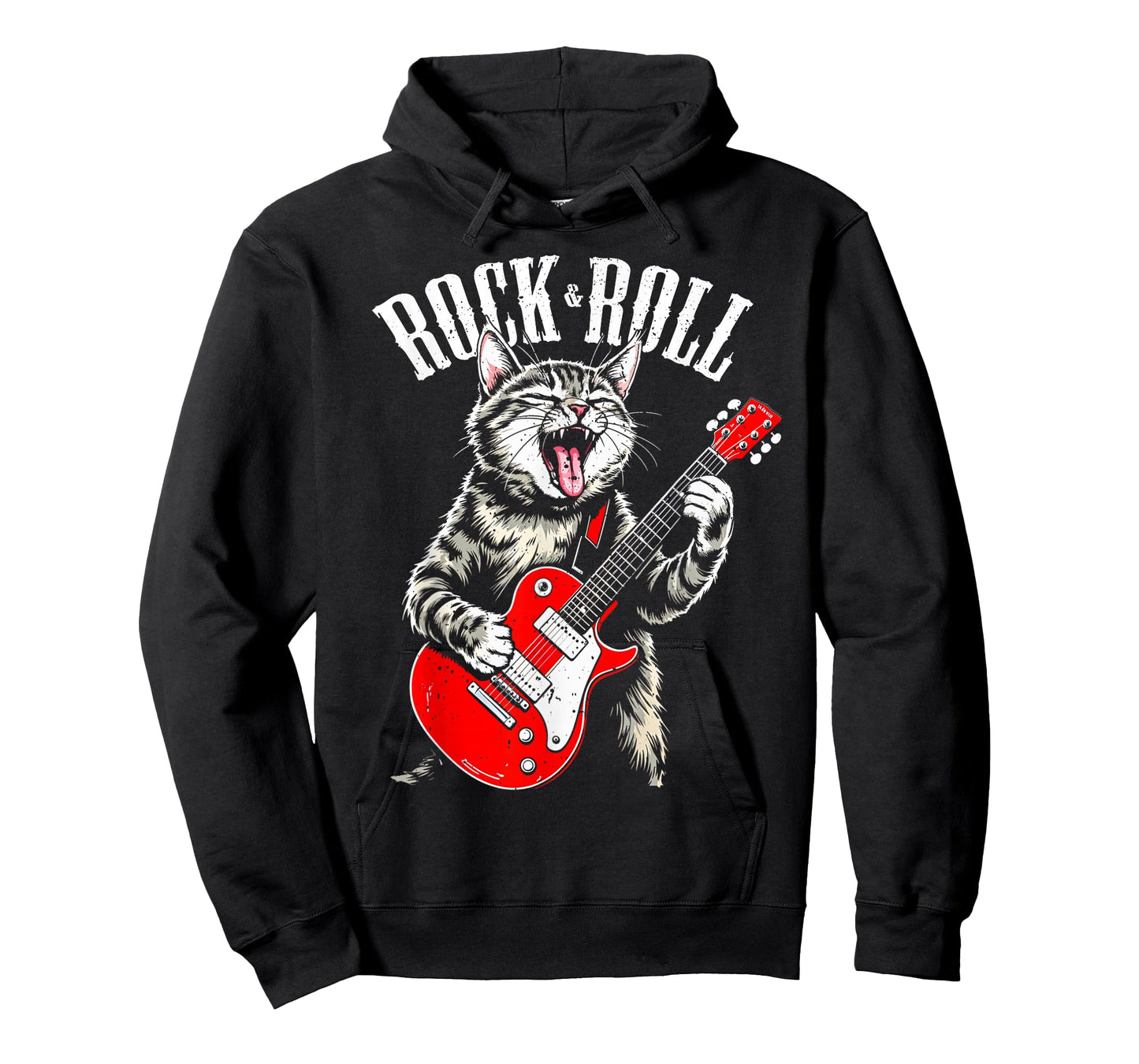 Rock & Roll Guitar Cat Vintage ROCK Guitarist Kitty T-Shirt