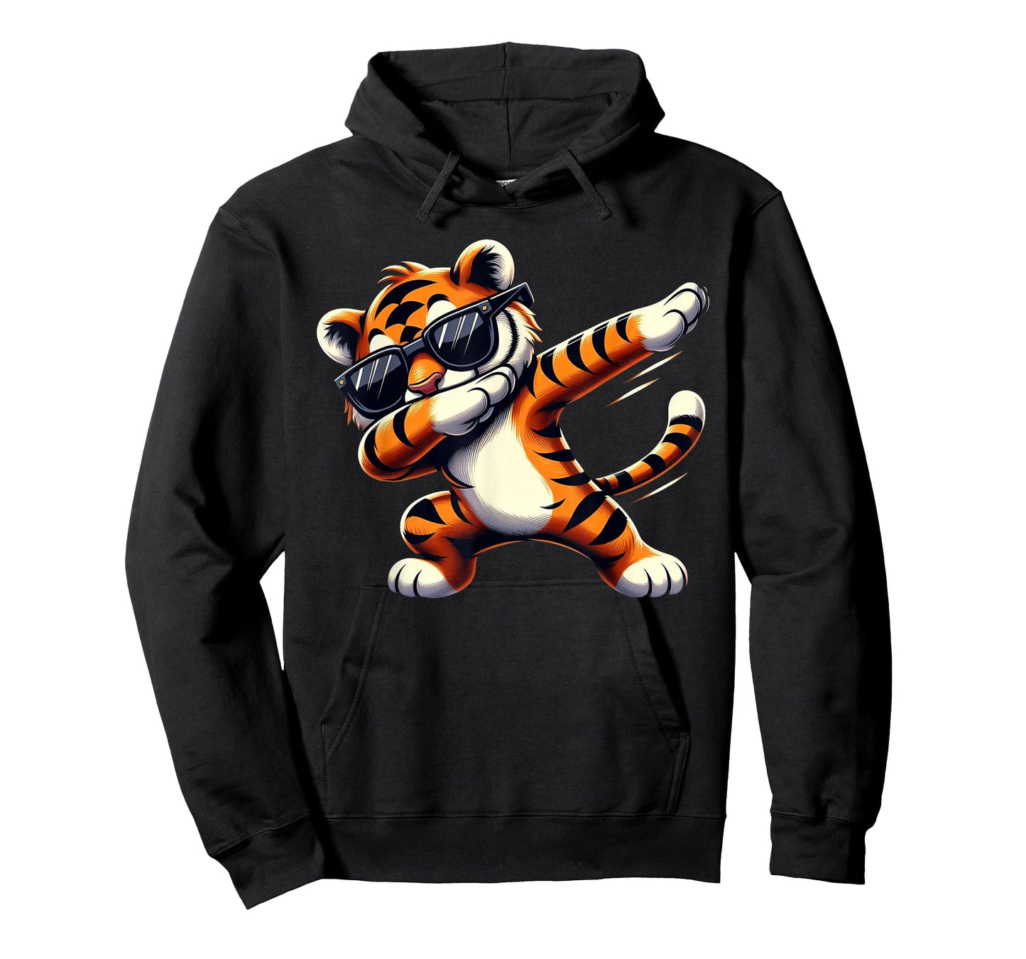 Dabbing Tiger Wearing Hip Hop Tee Graphic Cool Dabbing Tiger T-Shirt