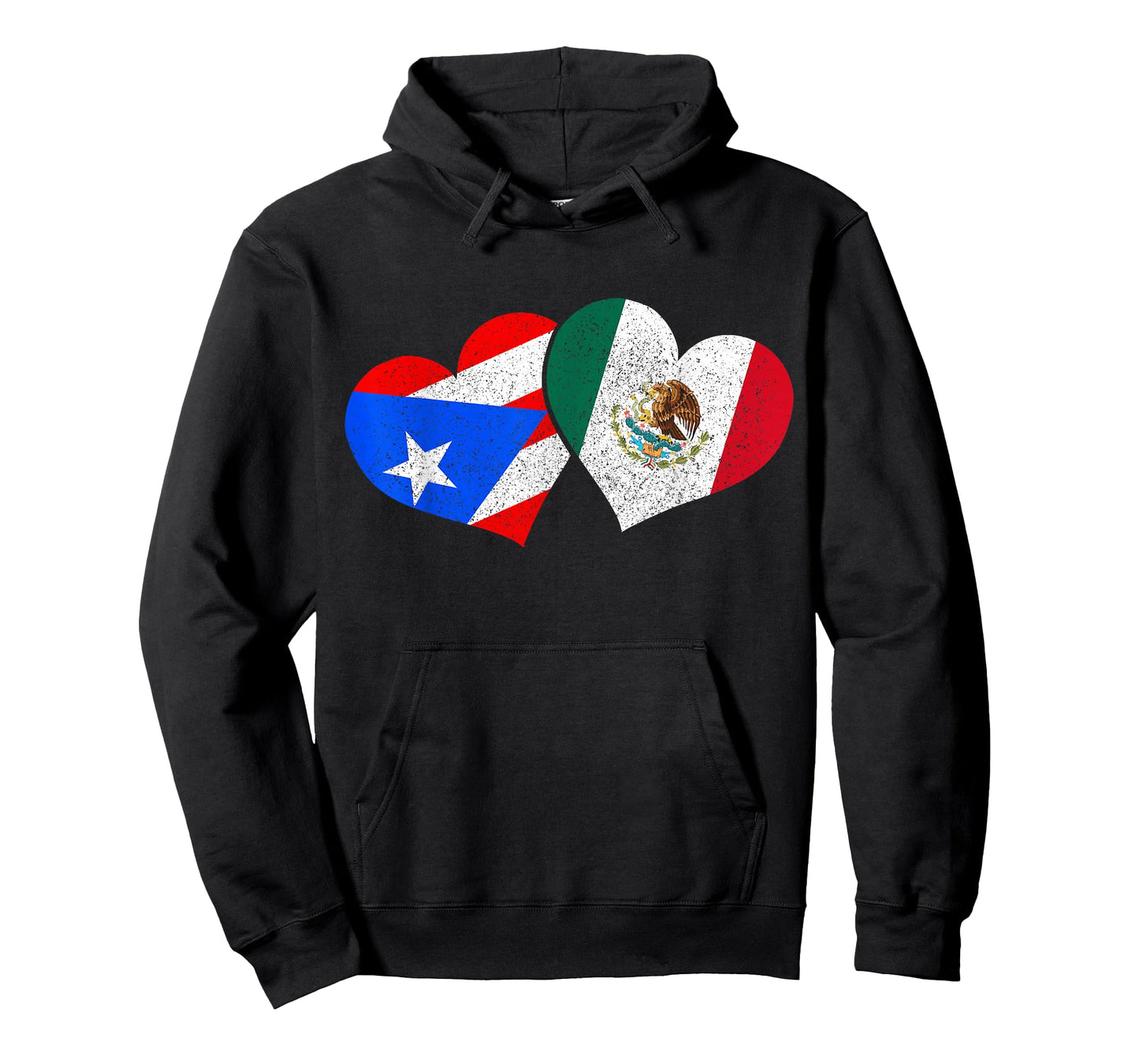 Puerto Rico & Mexico Heart Pride Puerto Rican Mexican Flag T-Shirt Small