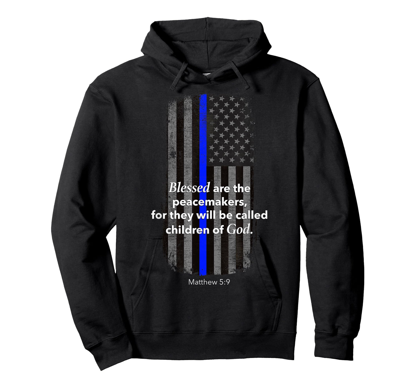 Thin Blue Line Policeman Bible Verse American Flag T-Shirt T-Shirt