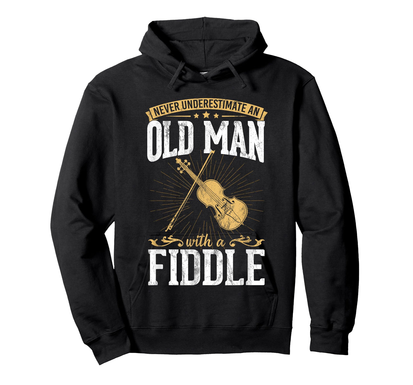 Never underestimate an old man with a violin design T-Shirt