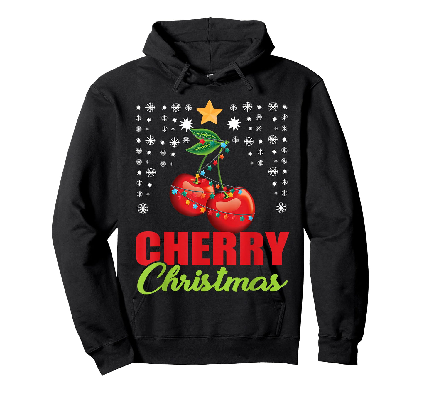 Great Cherrie Gifts Funny Fruit Lover Gift Unisex-Adults, Kids Black Modern Classic Crew Neck T-Shirt Christmas Cherry T-Shirt Small