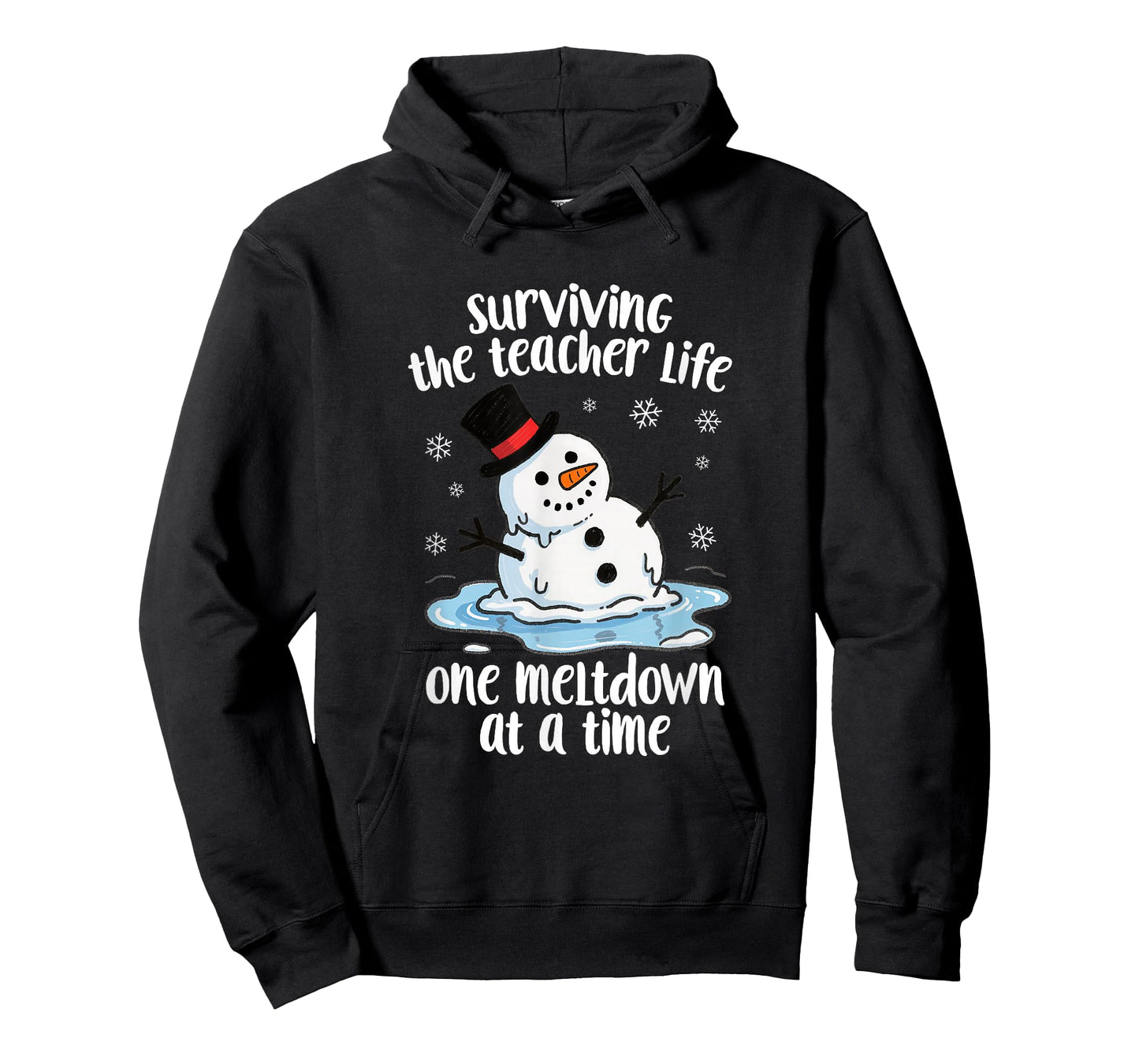 Surviving The Teacher Life Meltdown Snowman Christmas Humor T-Shirt