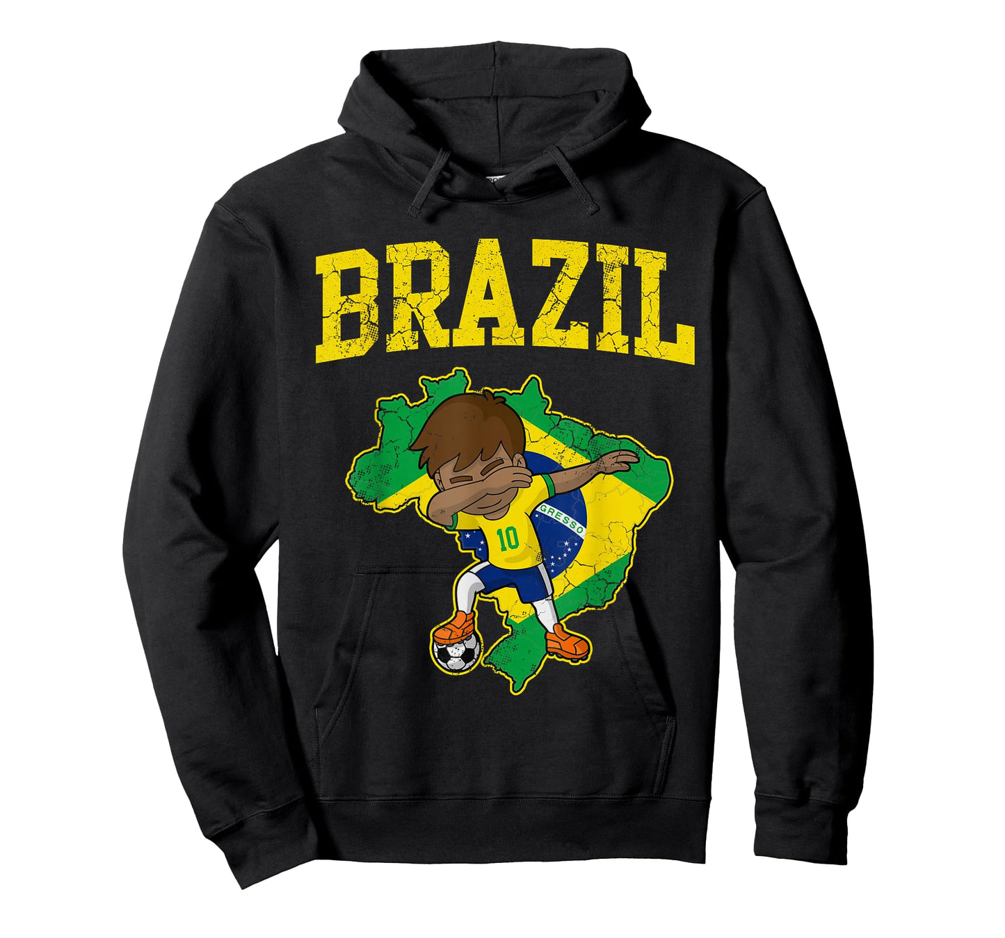 Brazil Soccer Boy Brazilian Football Dabbing Kid Men Women T-Shirt