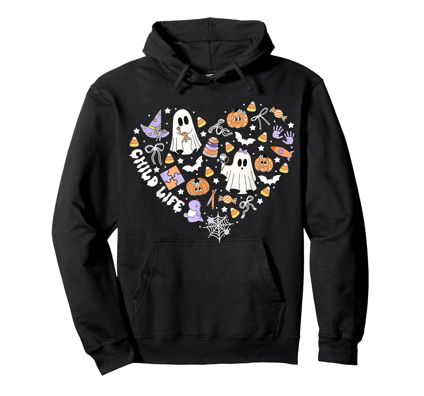 Child Life CLS CCLS Heart Halloween Heart Fall Autumn Ghost T-Shirt