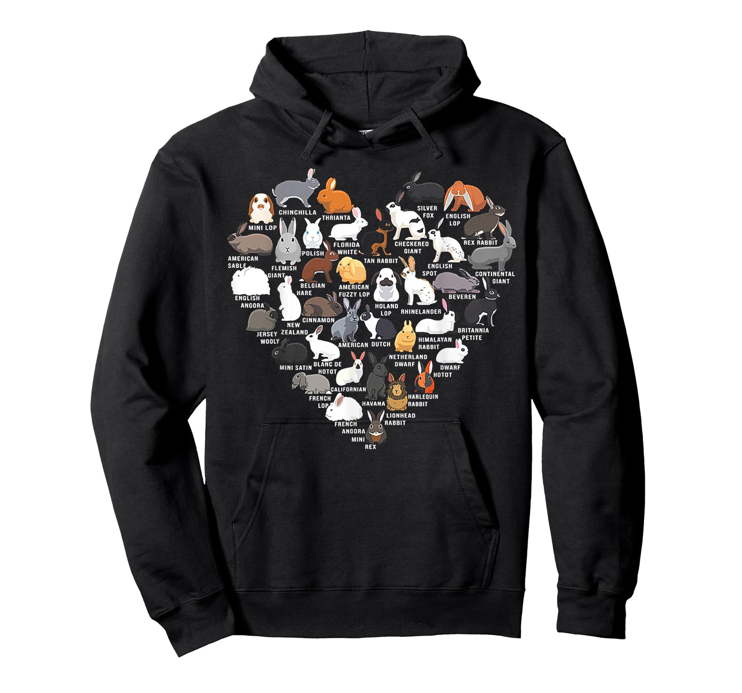 Love Bunnies Funny Rabbit Heart T-Shirt Small