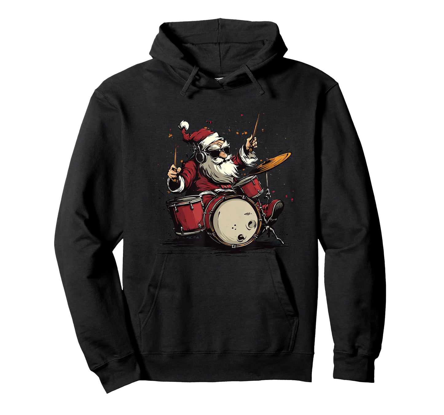 Rock'n Roll Santa Claus Costume for Drums Lovers T-Shirt