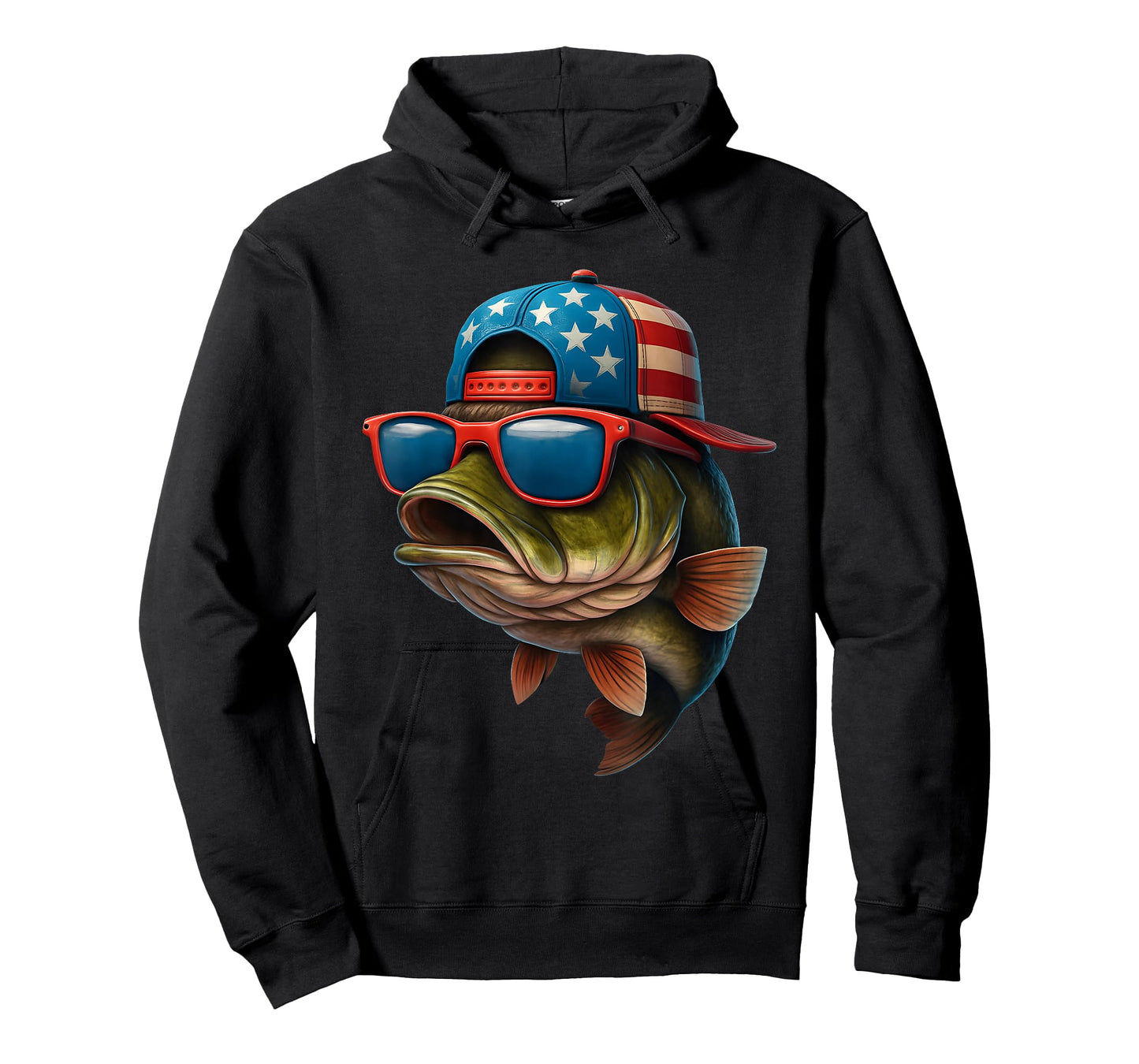 Funny USA Patriotic Fishing Fisherman American Flag Fish T-Shirt