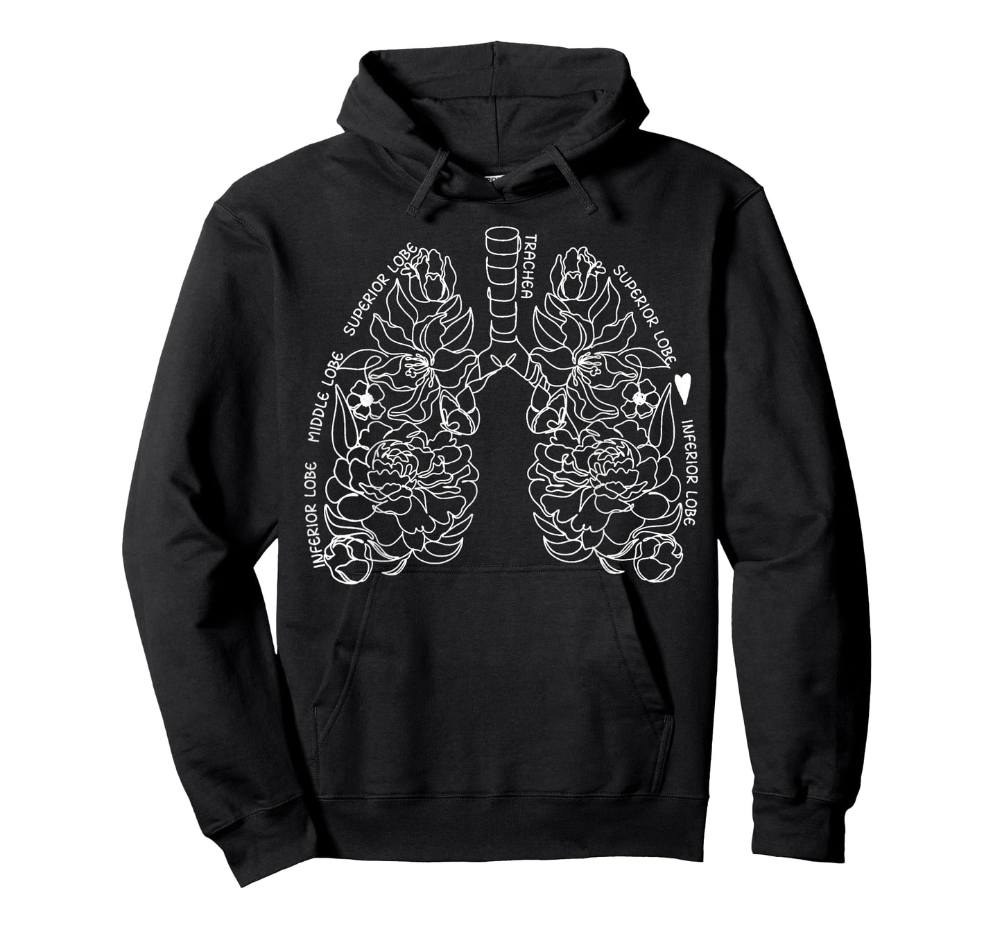 Anatomy Floral Drawing Respiratory Lungs Map Science And Art T-Shirt