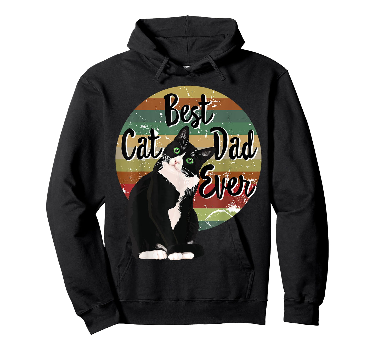 Best Cat Dad Ever Tuxedo Father's Day Gift Funny Retro Shirt T-Shirt for Men Women