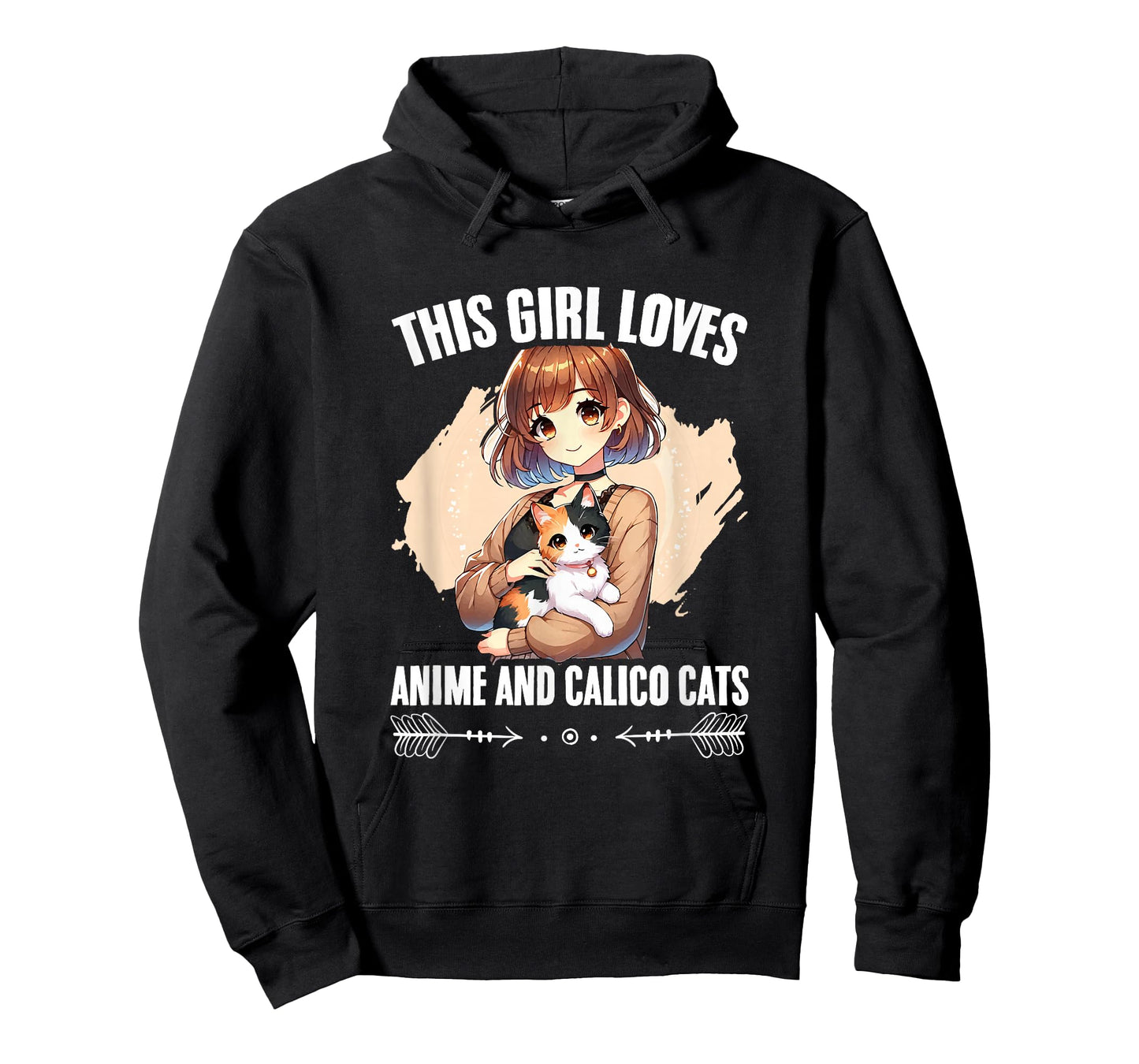 Kawaii Feline Animal Japan Anime Girl And Calico Cat Girl T-Shirt