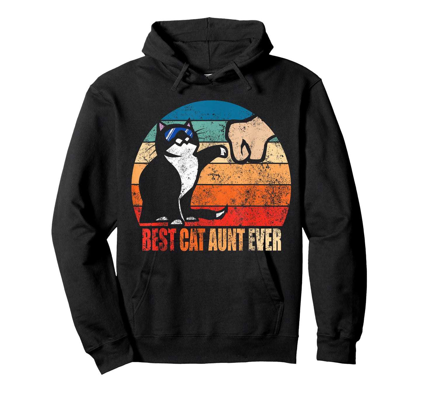 Best Cat Aunt Ever with Funny Fist Bump Retro T-Shirt