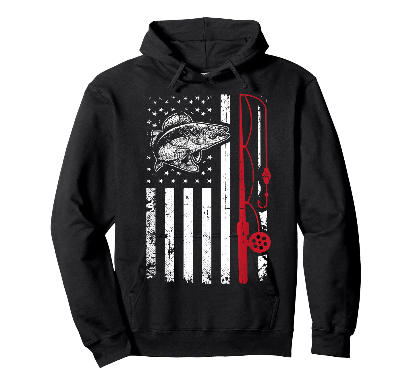 Vintage Walleye Fish T Shirt Fishing American Flag Tee Gift T-Shirt