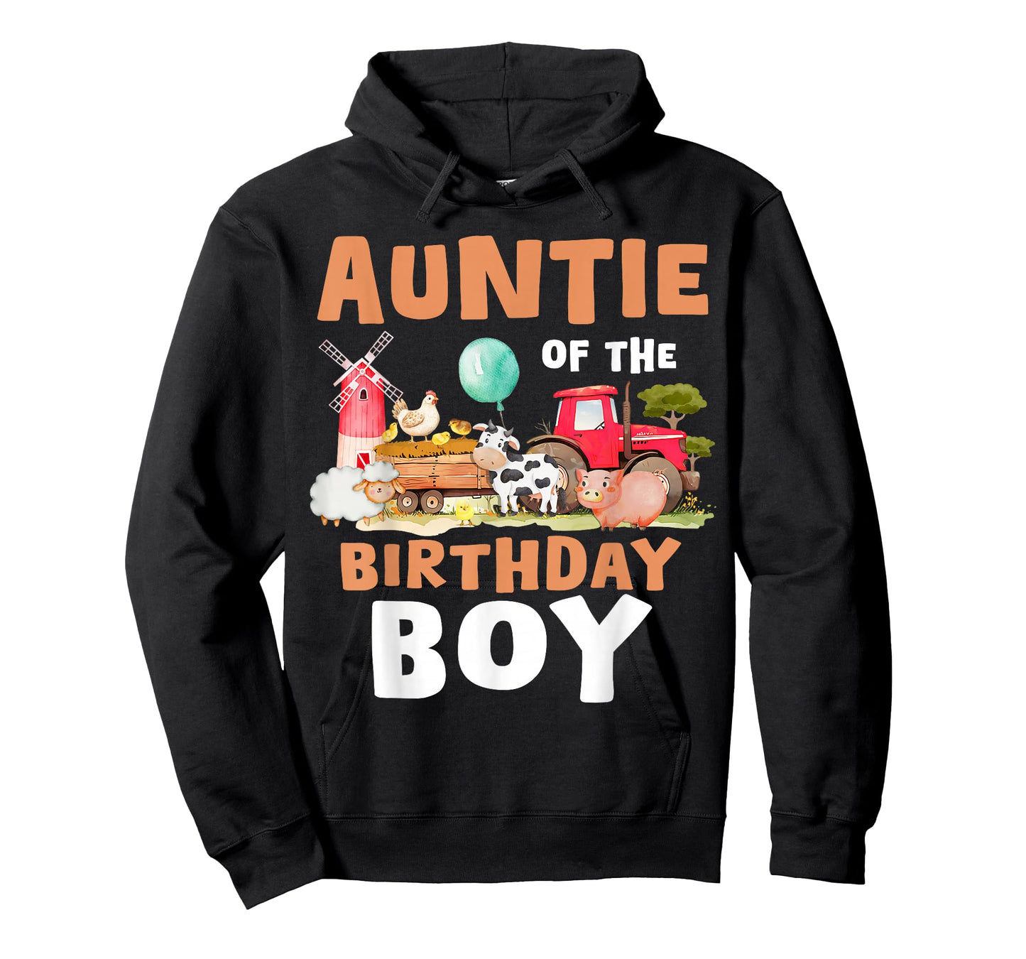 Auntie Of The Birthday Boy Farm Animals Matching Farm Theme T-Shirt