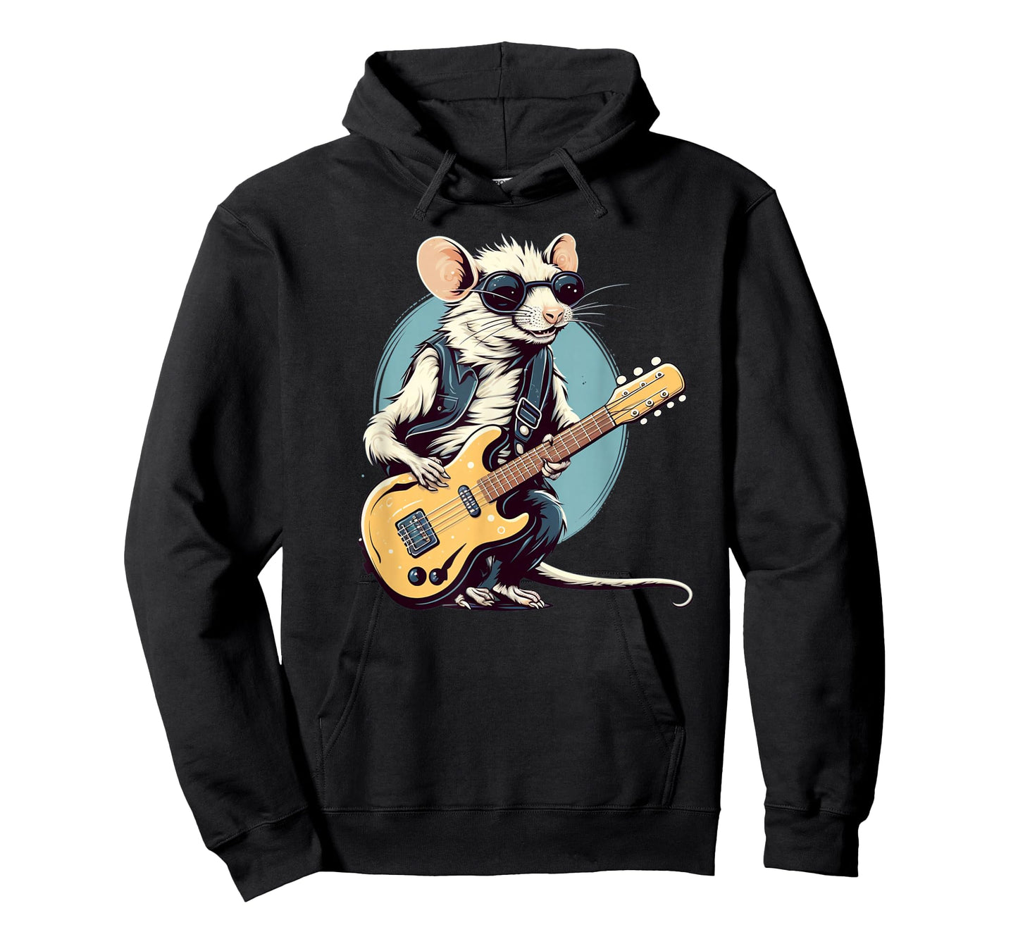 Funny Punk Rocker Rat with electric Guitar Costume T-Shirt