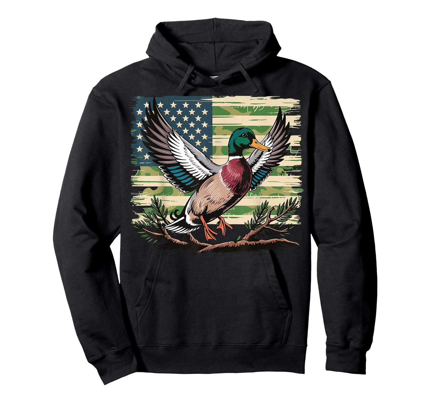 Duck American Flag Duck Hunting T-Shirt