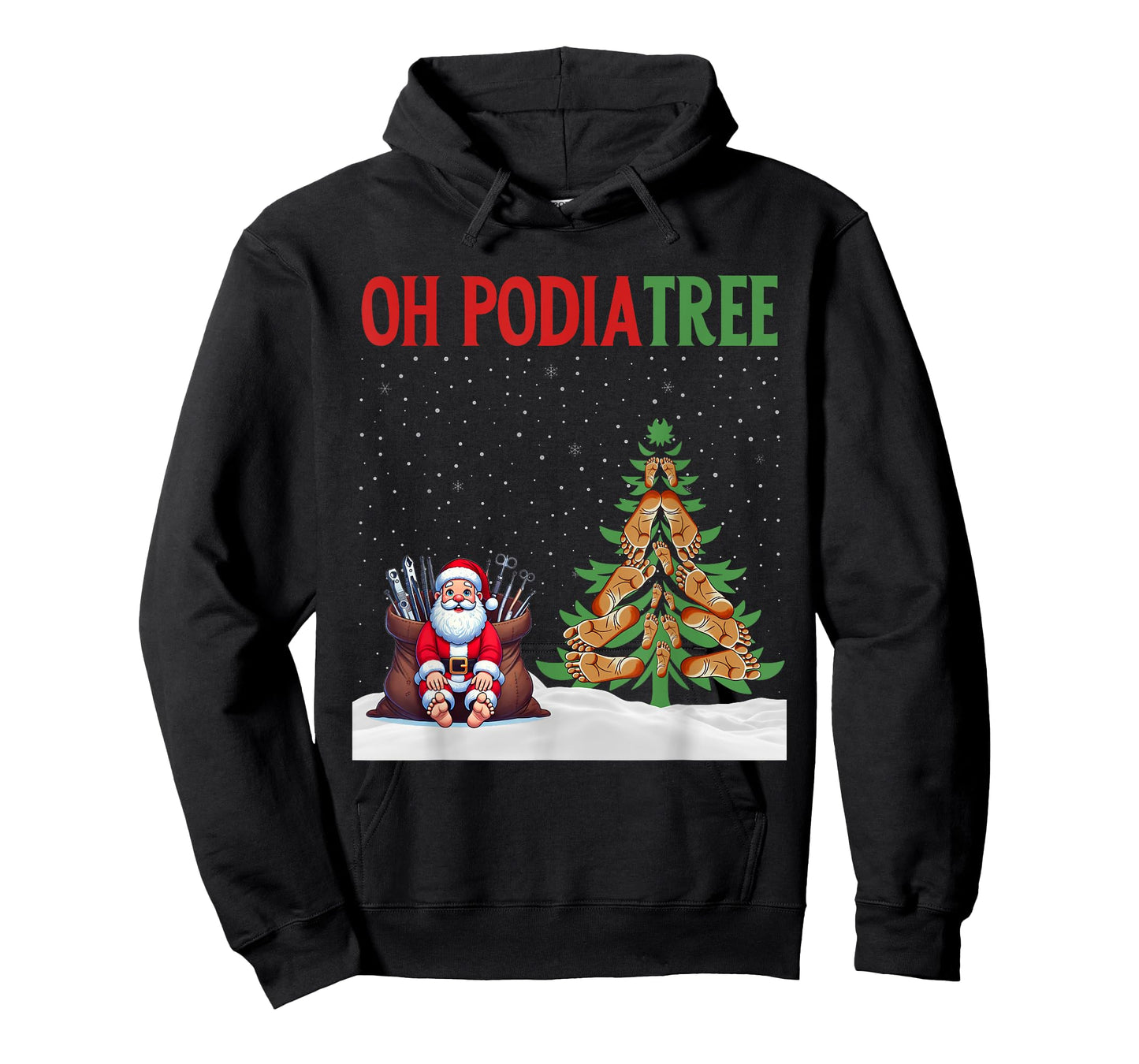 Oh Podiatree Funny Podiatry Christmas Shirt Staff Squad T-Shirt