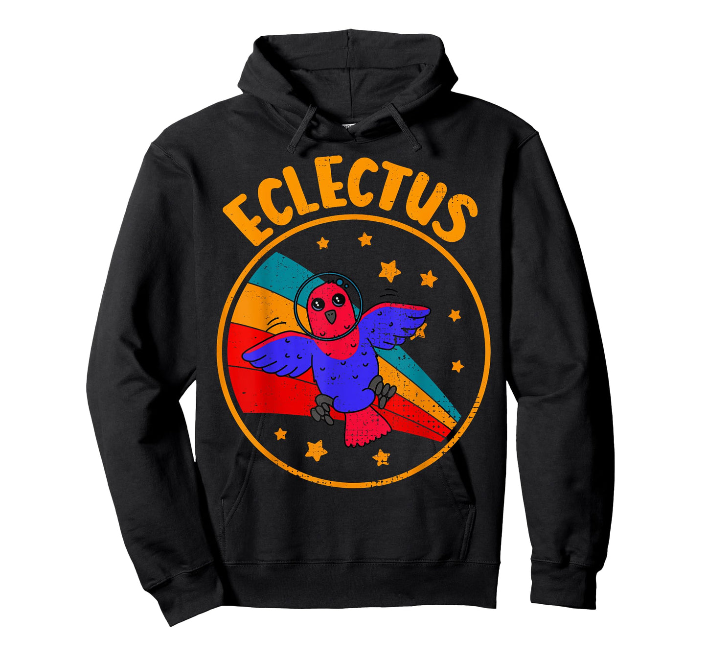 Cute Vintage Female Eclectus Parrot Retro Parrot In Space T-Shirt