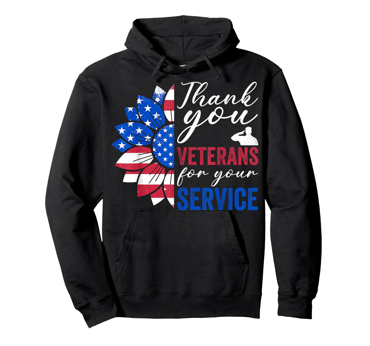 Thank You Veterans Sunflower USA Flag Military Patriotic T-Shirt