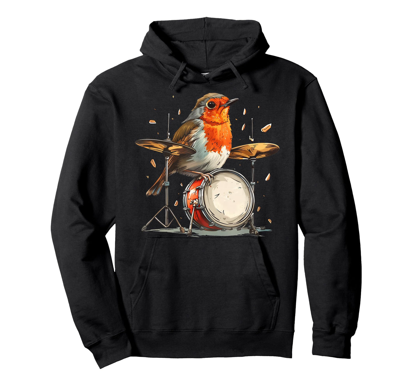 Funny Rocking Robin Bird - Robin Playing The Drums T-Shirt