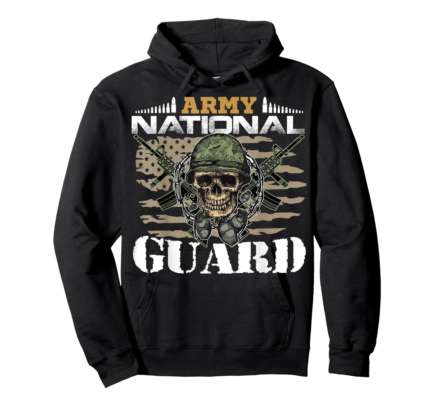 Proud Army National Guard With Vintage American Flag Gifts T-Shirt
