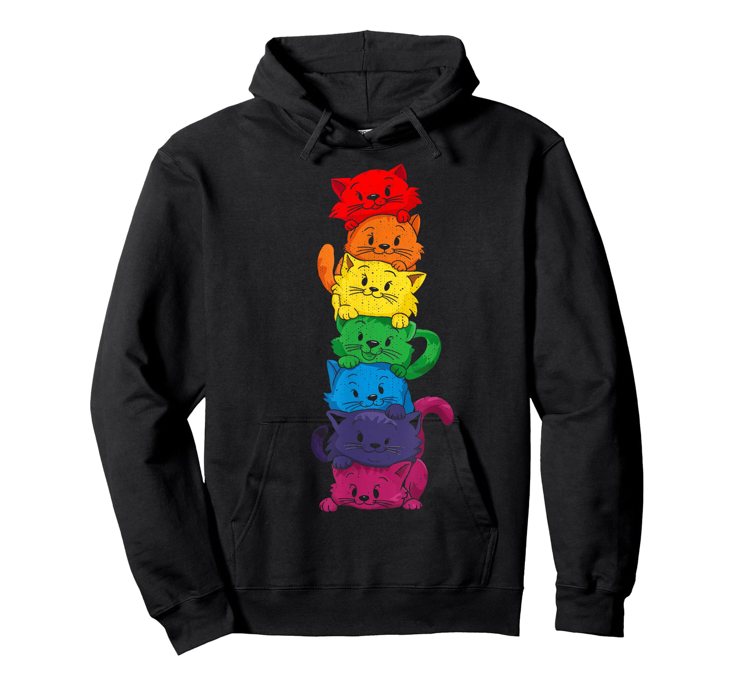 Vintage LGBT Cat Stack Rainbow Gay Pride For Cat Lover Men Women Girls Kids T-Shirt