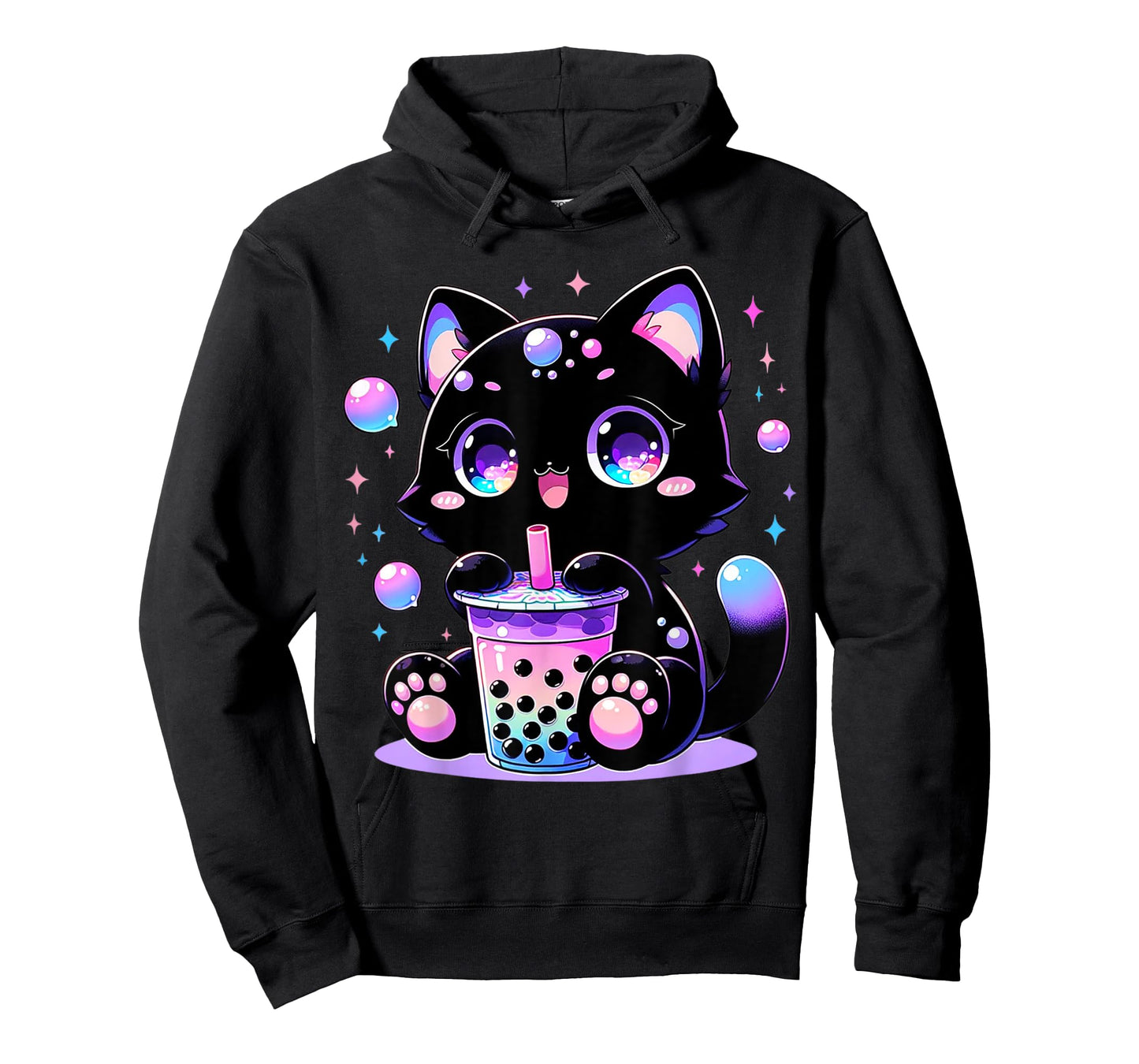 Kawaii Bubble Tea Cat Pastel Goth Boba Tea T-Shirt for Men Women Kids