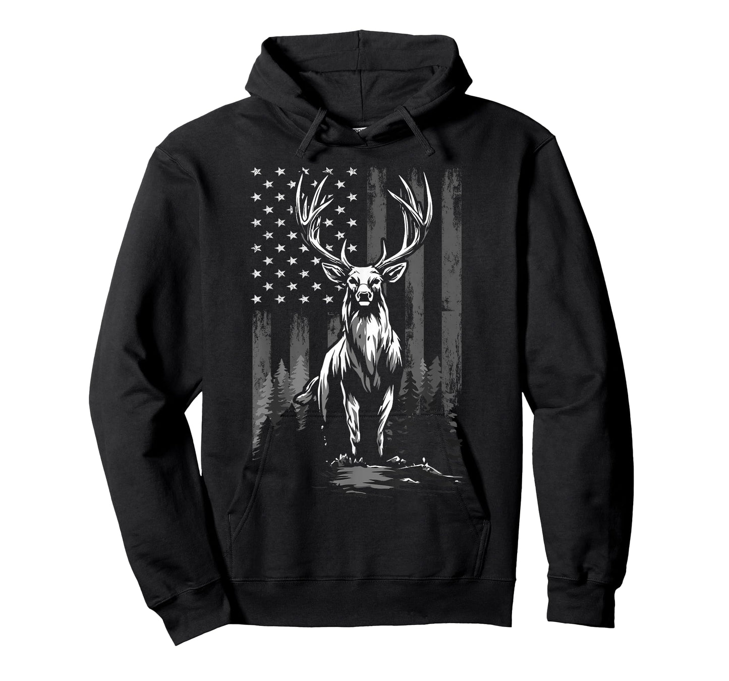 Patriotic Whitetail Buck Deer Hunting Hunter T-Shirt