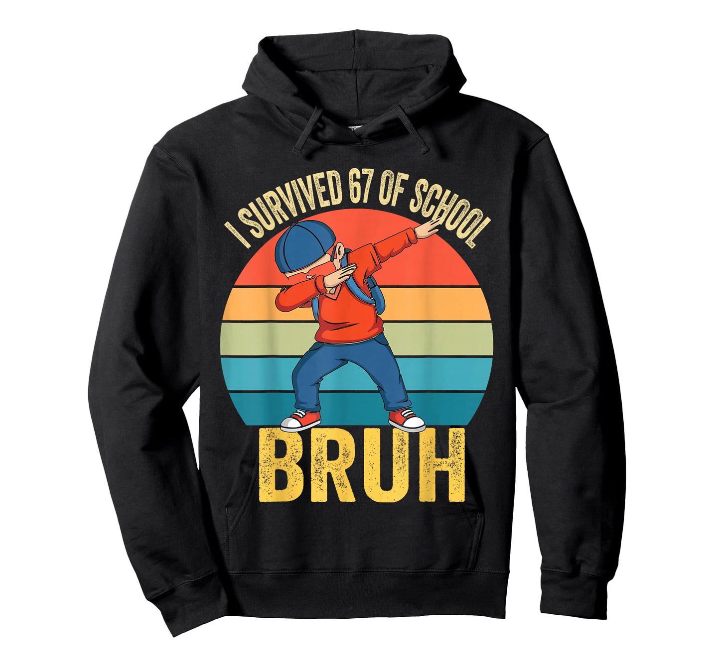 I Survived 67 Days of School Bruh Dabbing Six Seven Funny T-Shirt