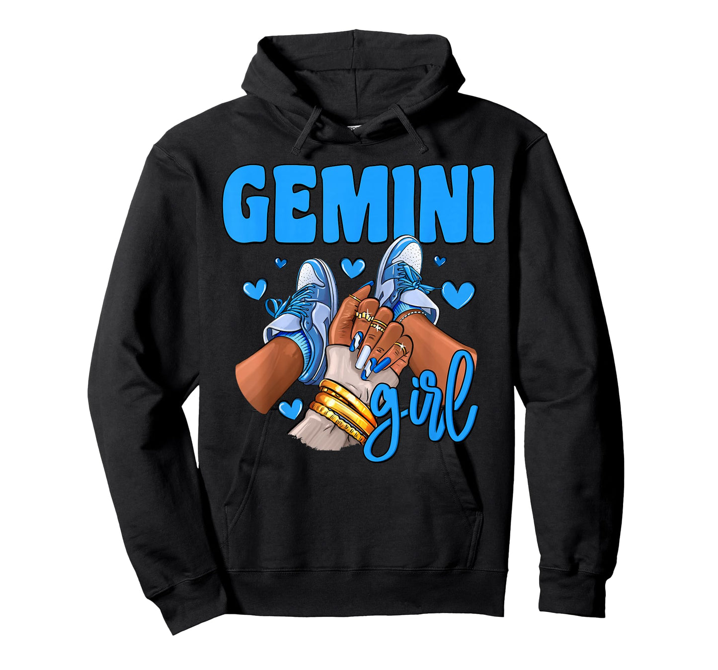 Gemini Girl Sneakers Astrology Zodiac Sign Black Women T-Shirt