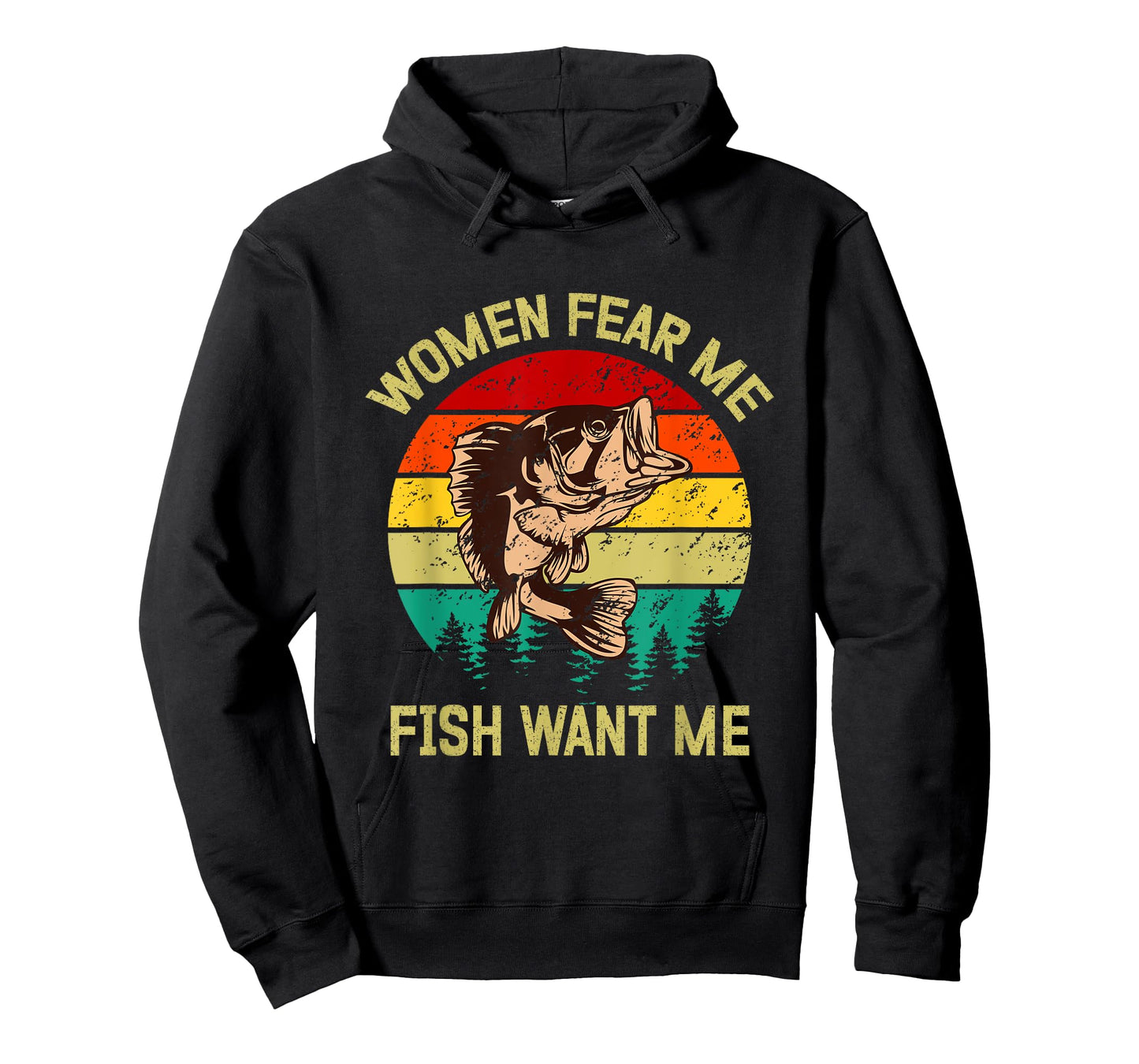 Retro Funny Vintage Fish Bass want Me Women Fear Me fishing T-Shirt