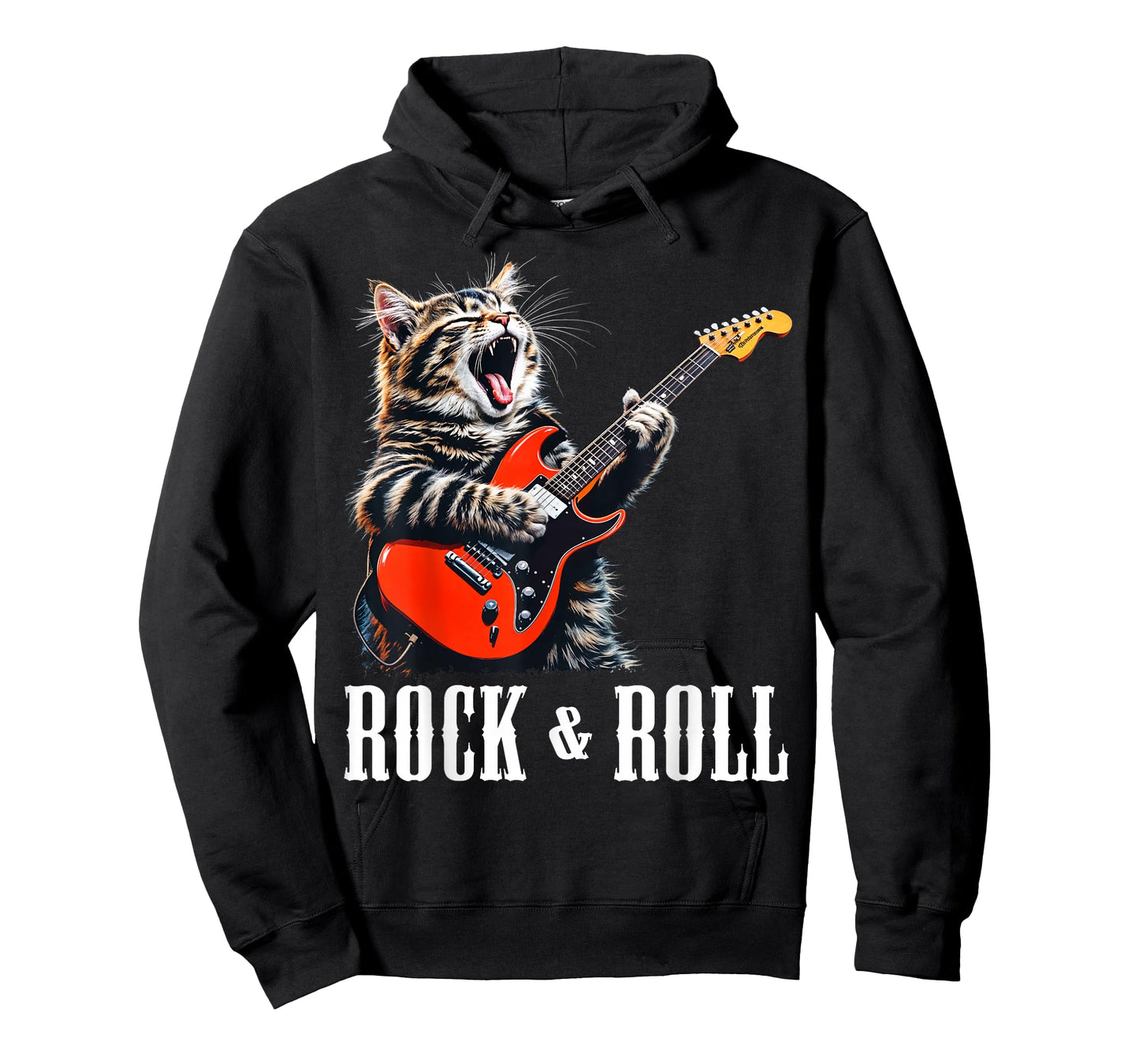 Rock & Roll Guitar Cat Vintage ROCK Guitarist Kitty T-Shirt