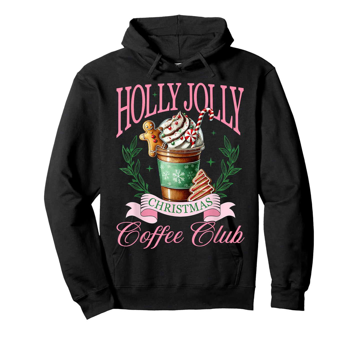 Coffee Christmas Gingerbread Pink Women Latte Cozy Winter T-Shirt