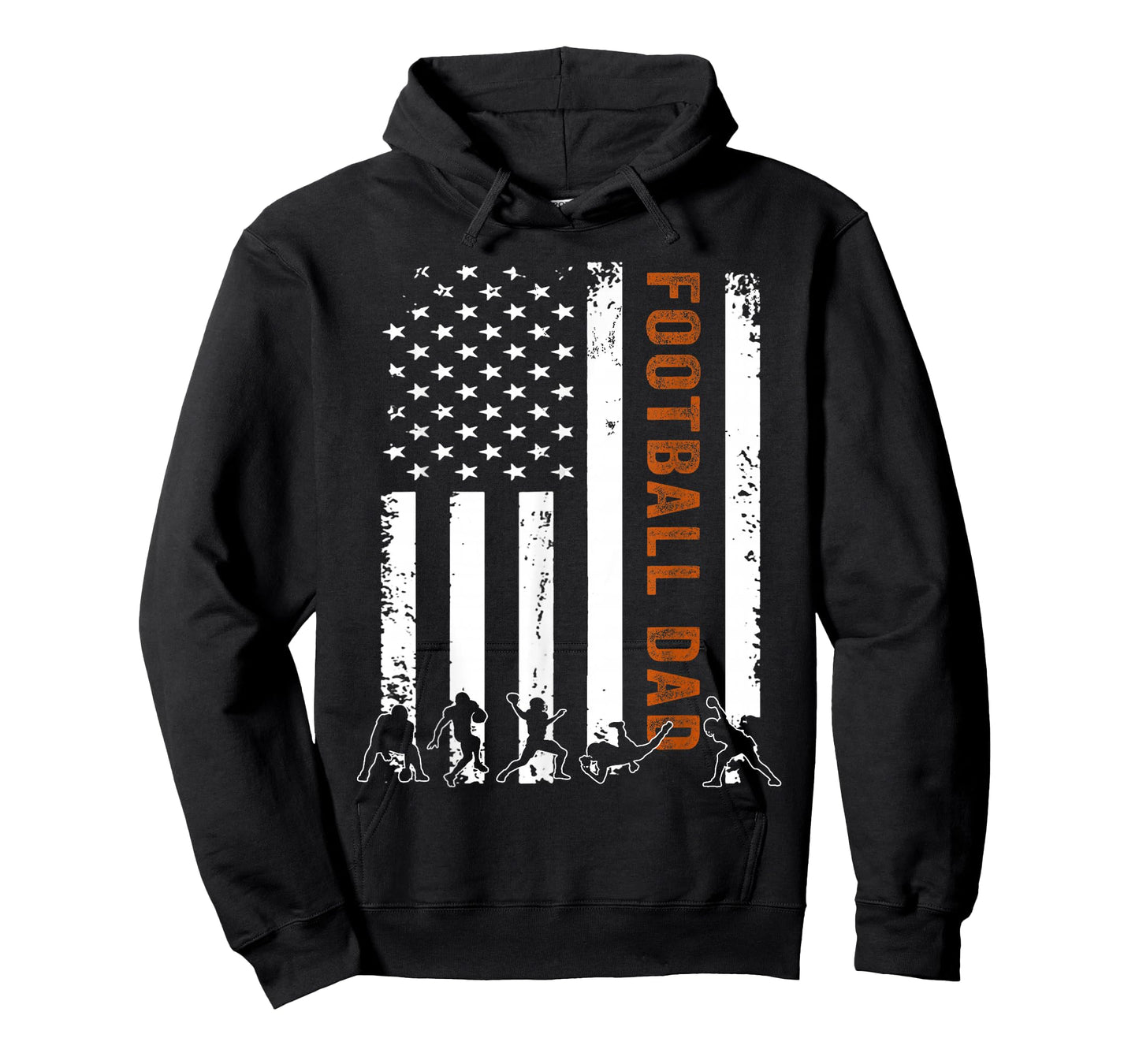 Football Dad Flag USA Gift Football Dad T-Shirt